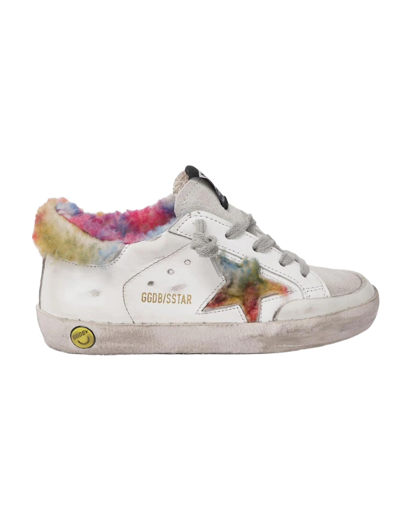 Kids | Super-Star Leather Upper Shearling Star Leather Heel | White x Multicolor x Ice - Image 4