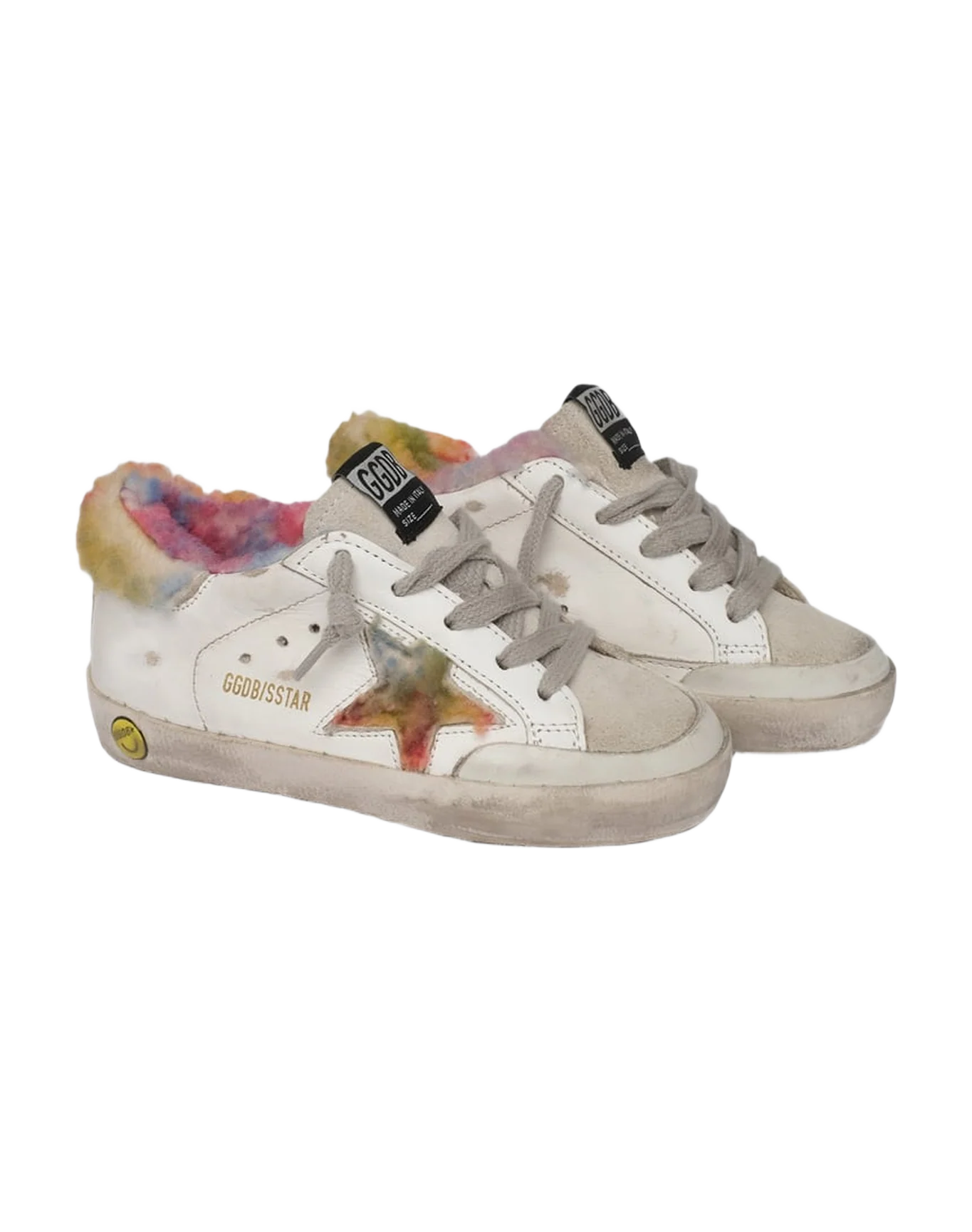 Kids | Super-Star Leather Upper Shearling Star Leather Heel | White x Multicolor x Ice - Image 7