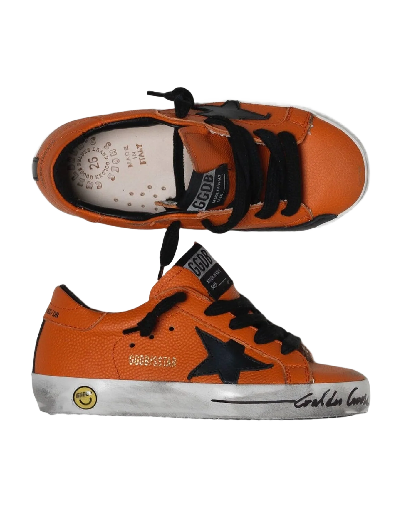 Kids | Super-Star Orange Leather with Black Star