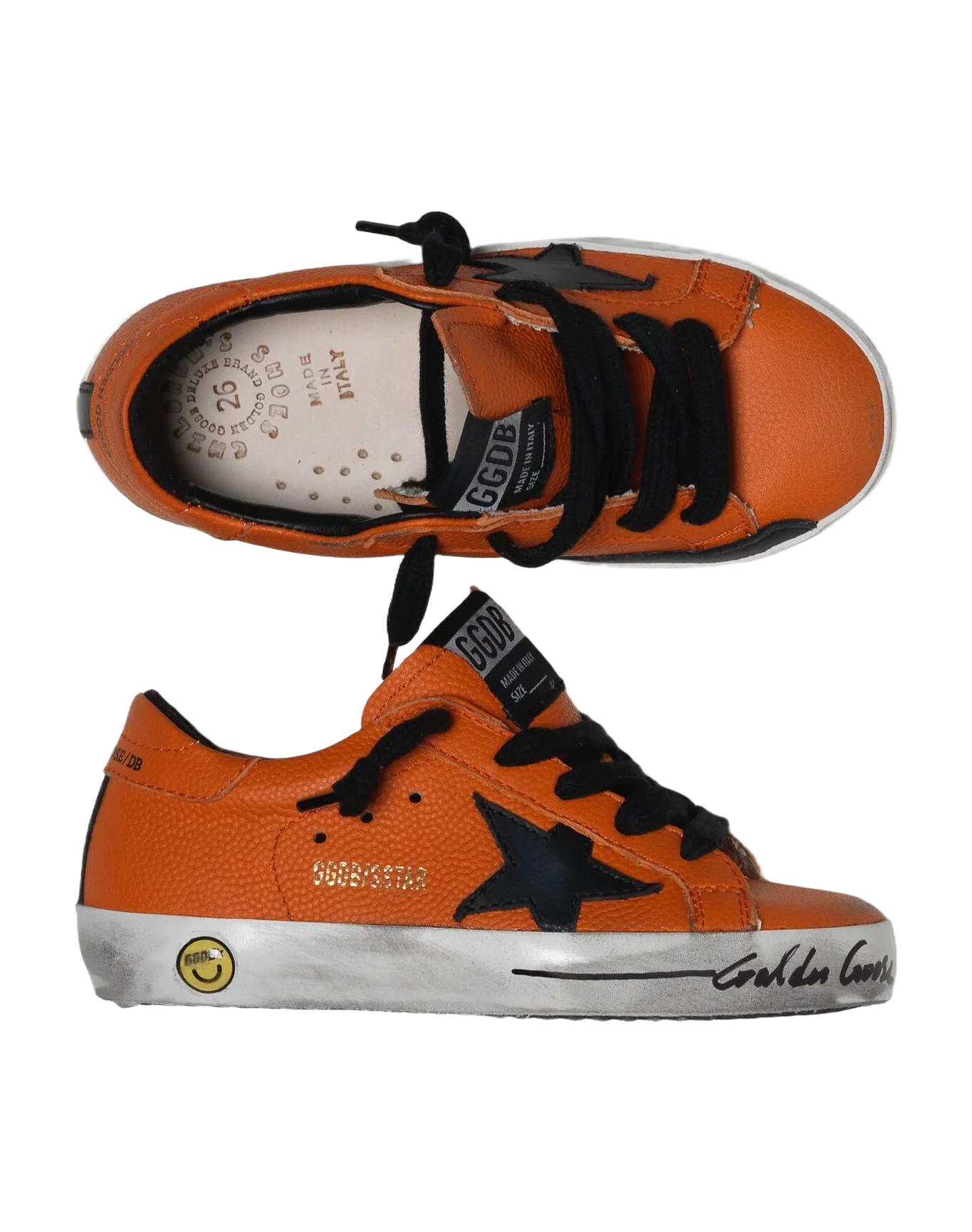Kids | Super-Star Orange Leather with Black Star - Image 2