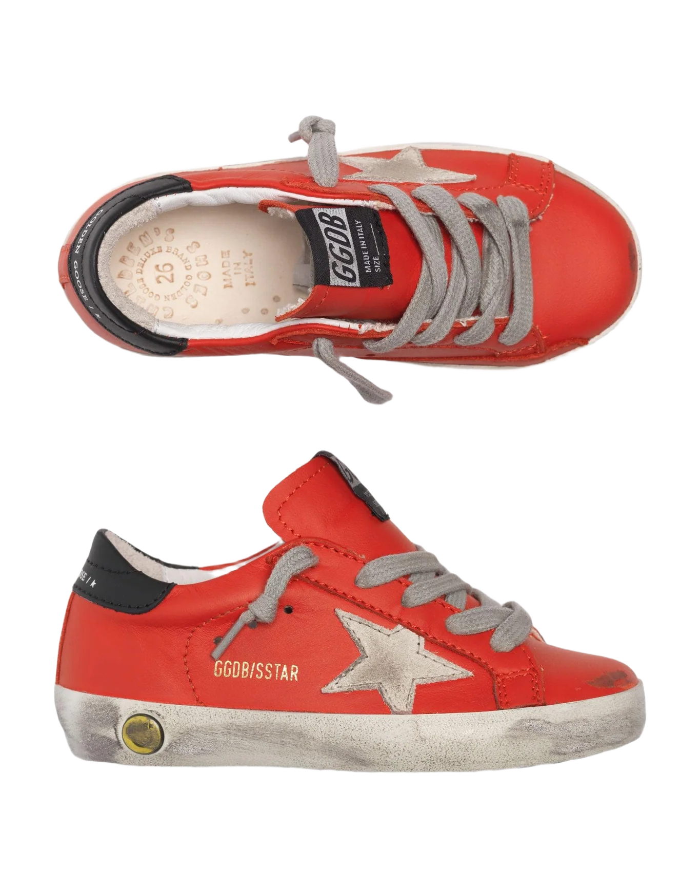 Kids | Super-Star Sneakers Cherry-Red Leather - Image 3