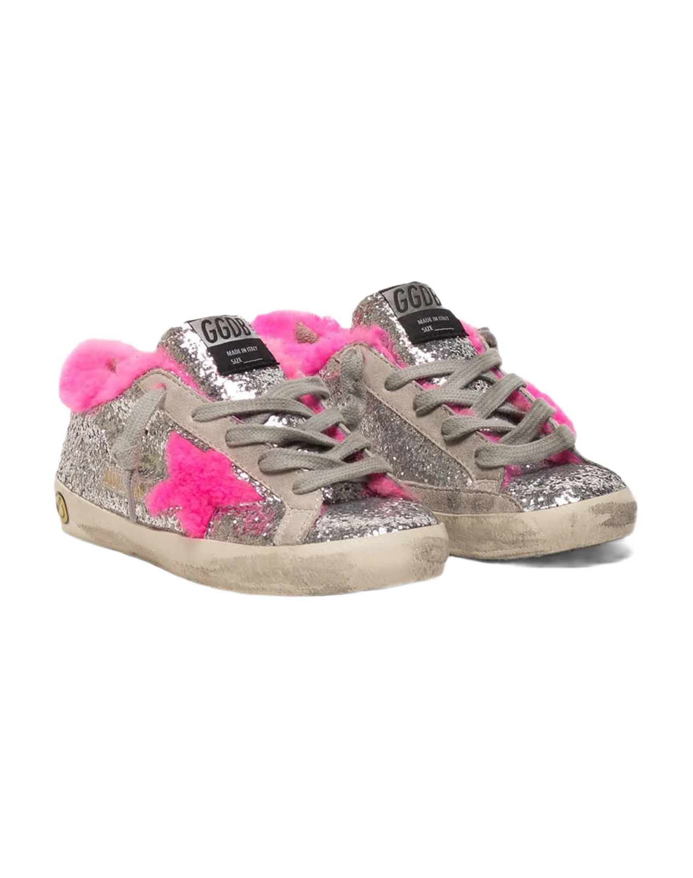 Kids | Super-Star Sneakers Glitter with Fuchsia Shearling Interior - Image 3
