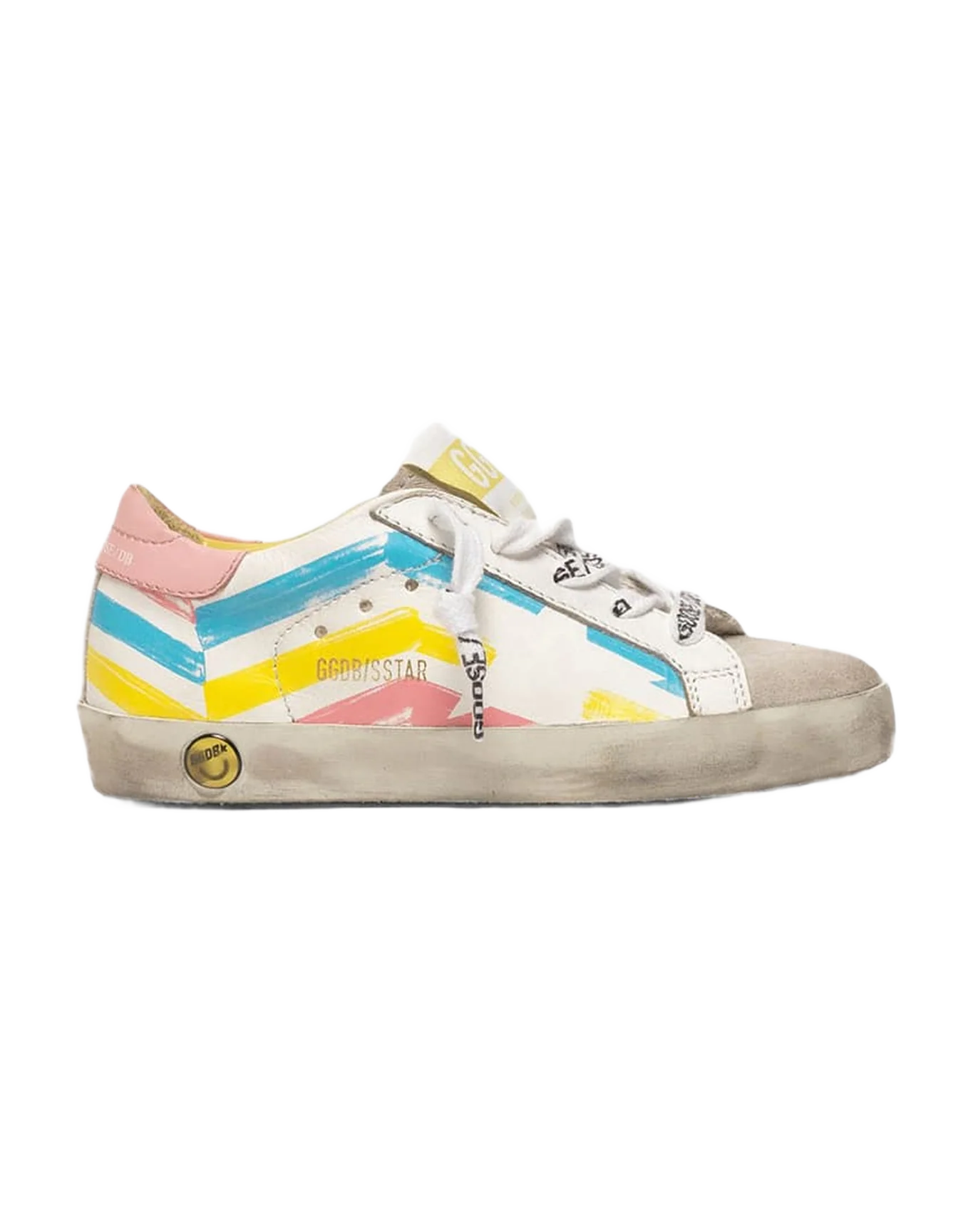 Kids | Super-Star Sneakers with Multicolour Flag Print - Image 3