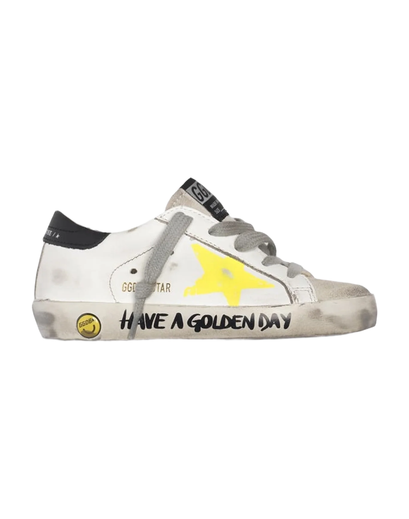 Kids | Super-Star Sneakers with Painted Star & Lettering On The Foxing (V1)