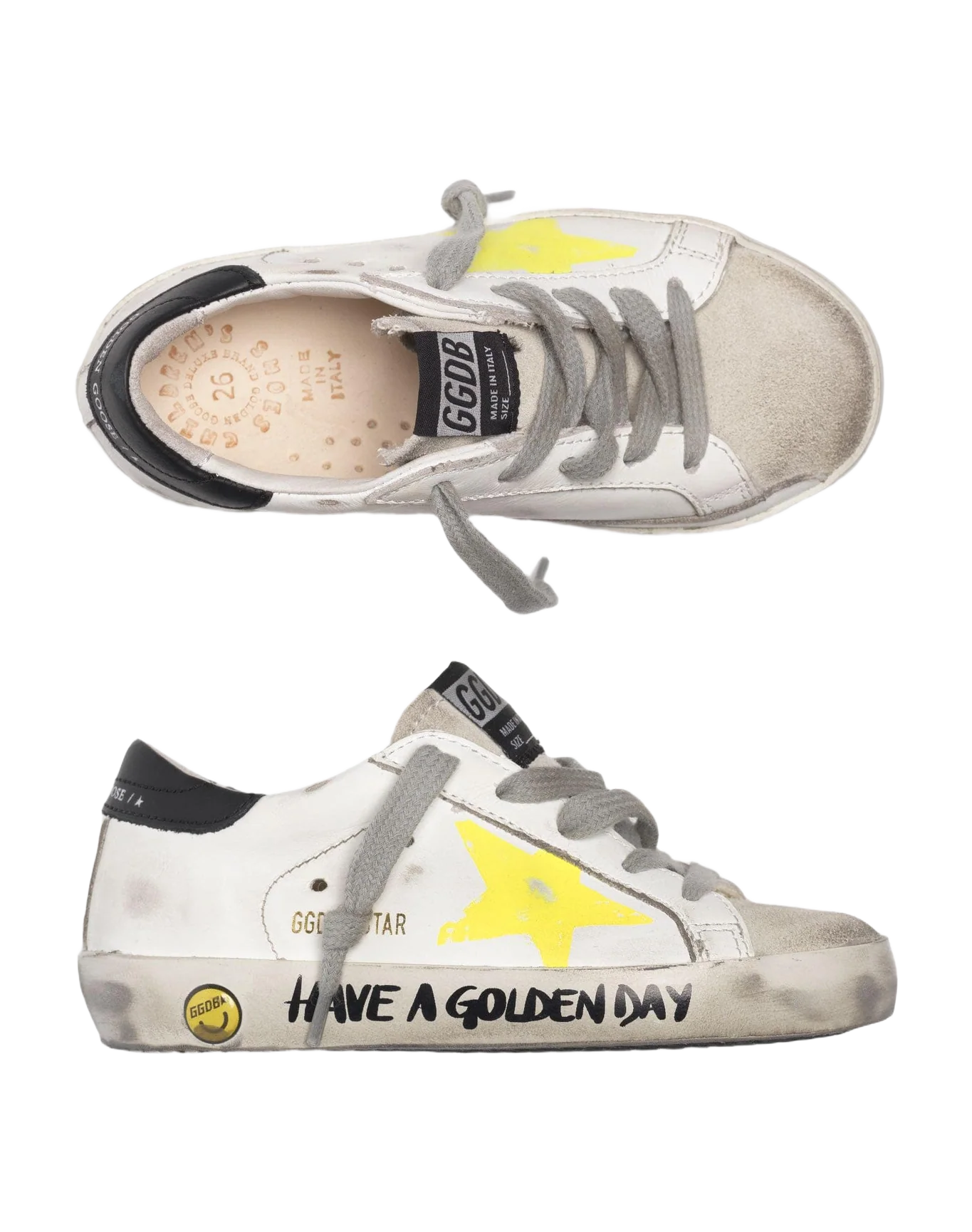 Kids | Super-Star Sneakers with Painted Star & Lettering On The Foxing (V2) - Image 3
