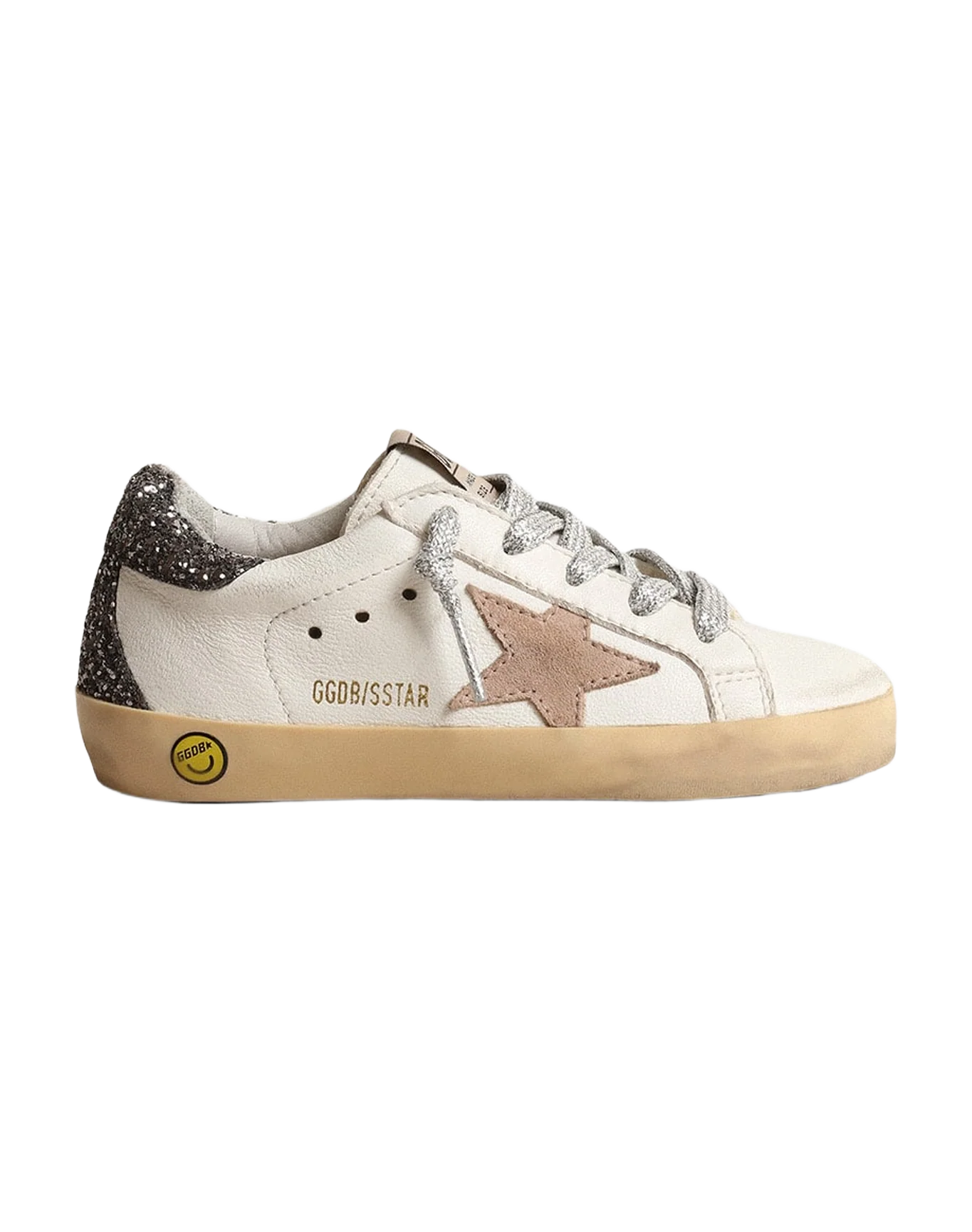 Kids | Super-Star Young with A Hazelnut Star & Glitter Heel Tab | Cream x Beige x Dark Grey - Image 4