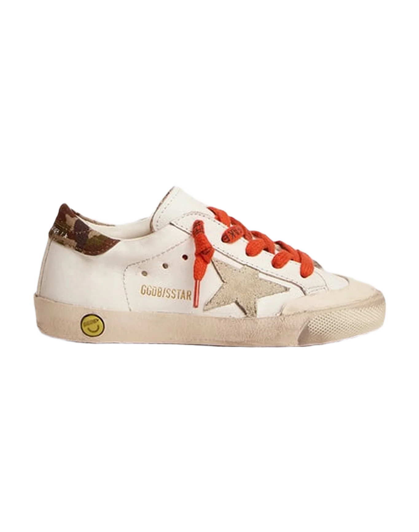 Kids | Super-Star Young with White Leather, Ice Star & Green Camouflage Heel Tab | White x Ice x Green Camouflage - Image 2