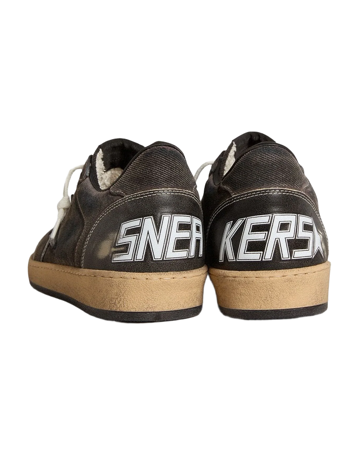 Men | Ball Star Black Denim with Black Leather Star & Inserts | Black - Image 11