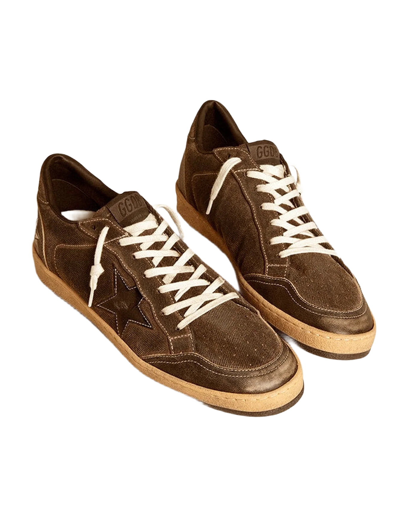 Men | Ball Star Black Denim with Black Leather Star & Inserts | Black - Image 2