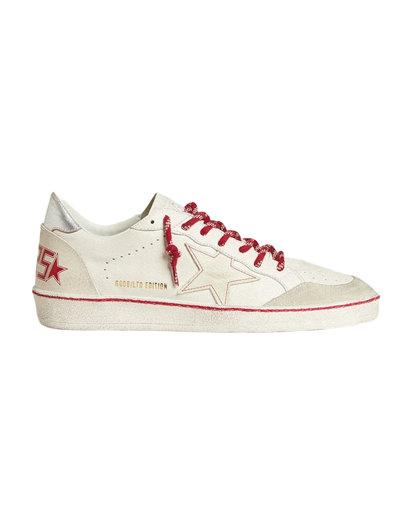 Men | Ball Star Ltd Cny White Leather with A Lived-In Effect | White x Ice x Silver - Image 4