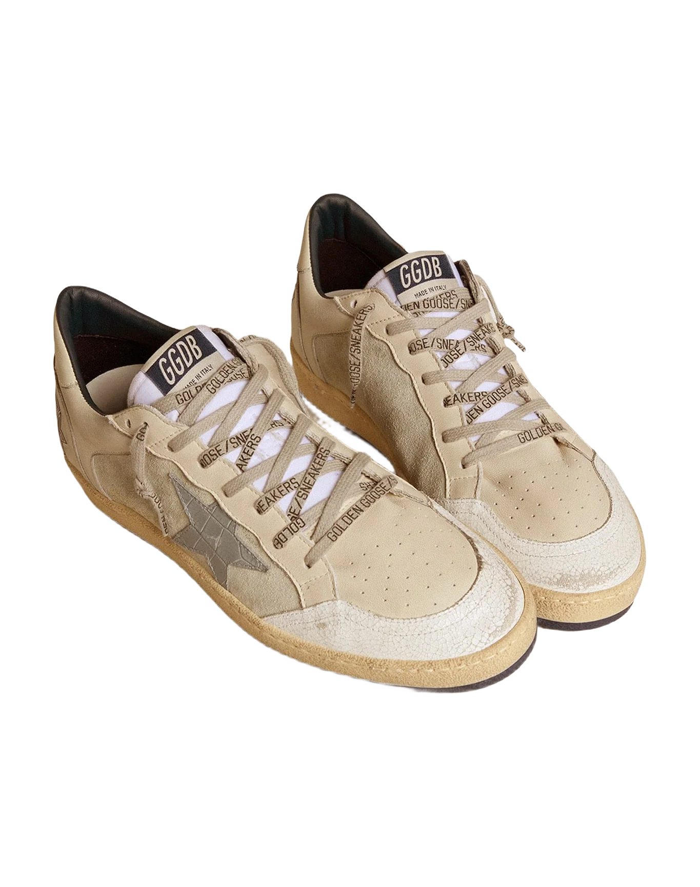 Men | Ball Star Ltd Leather & Suede with Crocodile Print Leather Star | Ice x White x Light Blue x Talco - Image 9