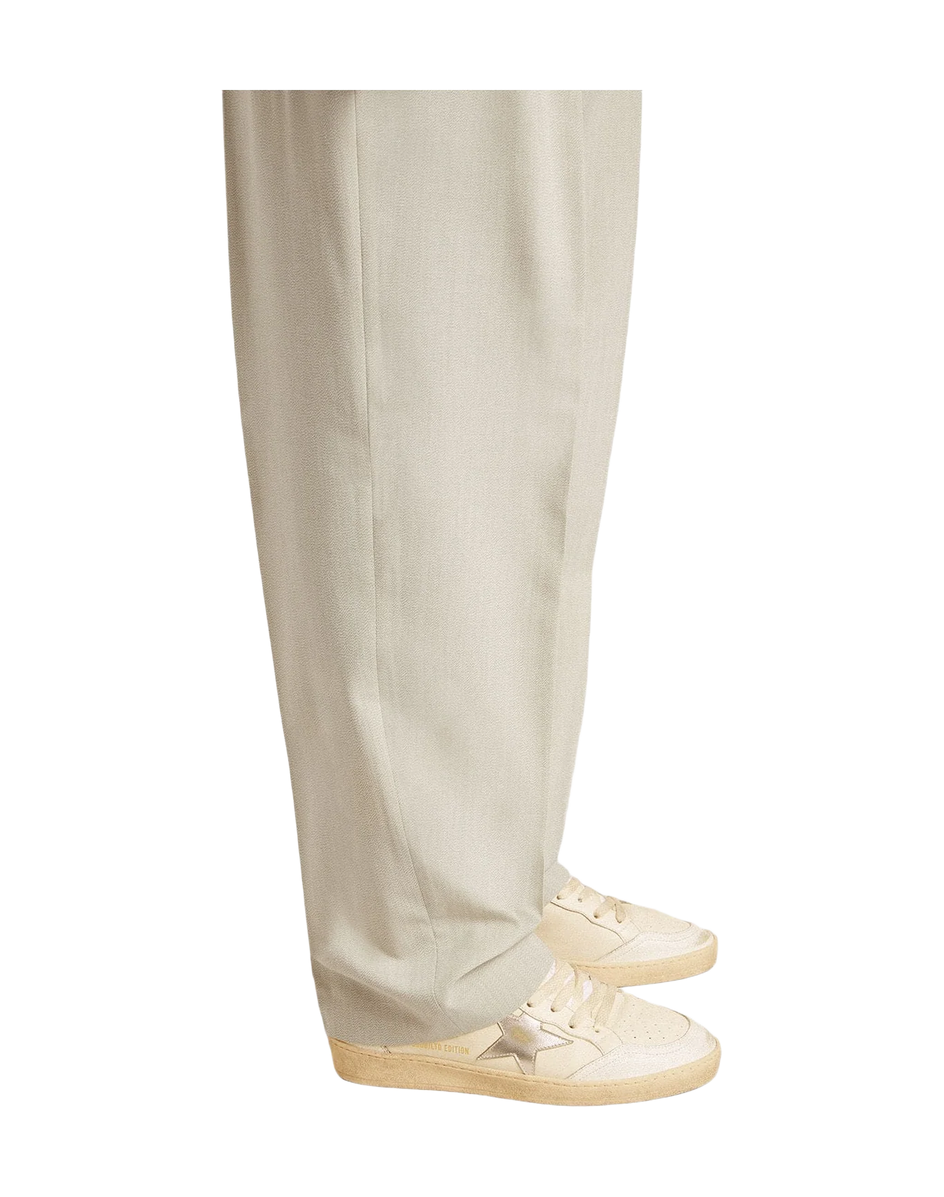 Men | Ball Star Ltd Nappa with Metallic Leather Star & Suede Heel Tab | White x Silver x Brown - Image 8