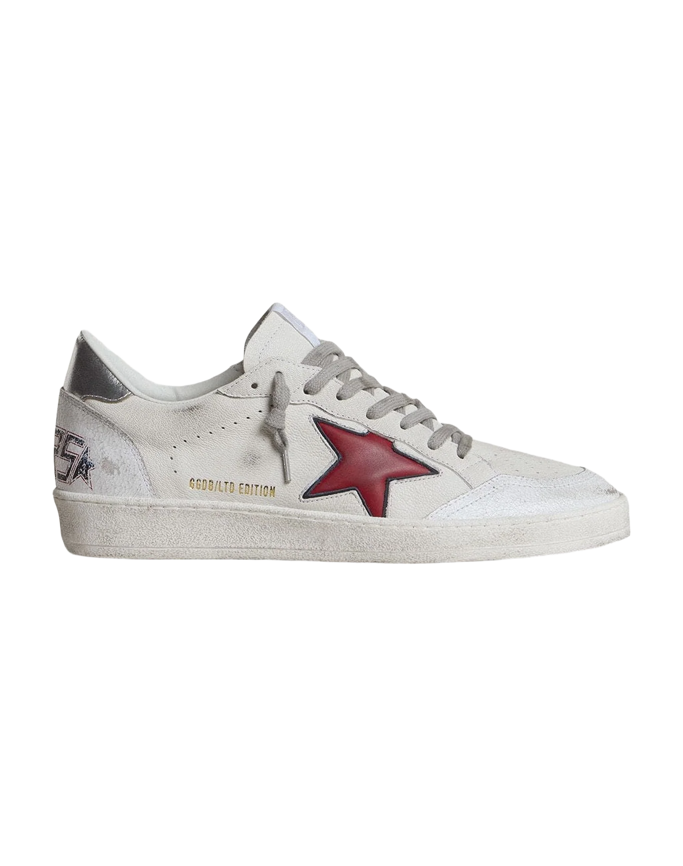 Men | Ball Star Ltd with Red Star & Silver Heel Tab | White x Red x Silver - Image 5