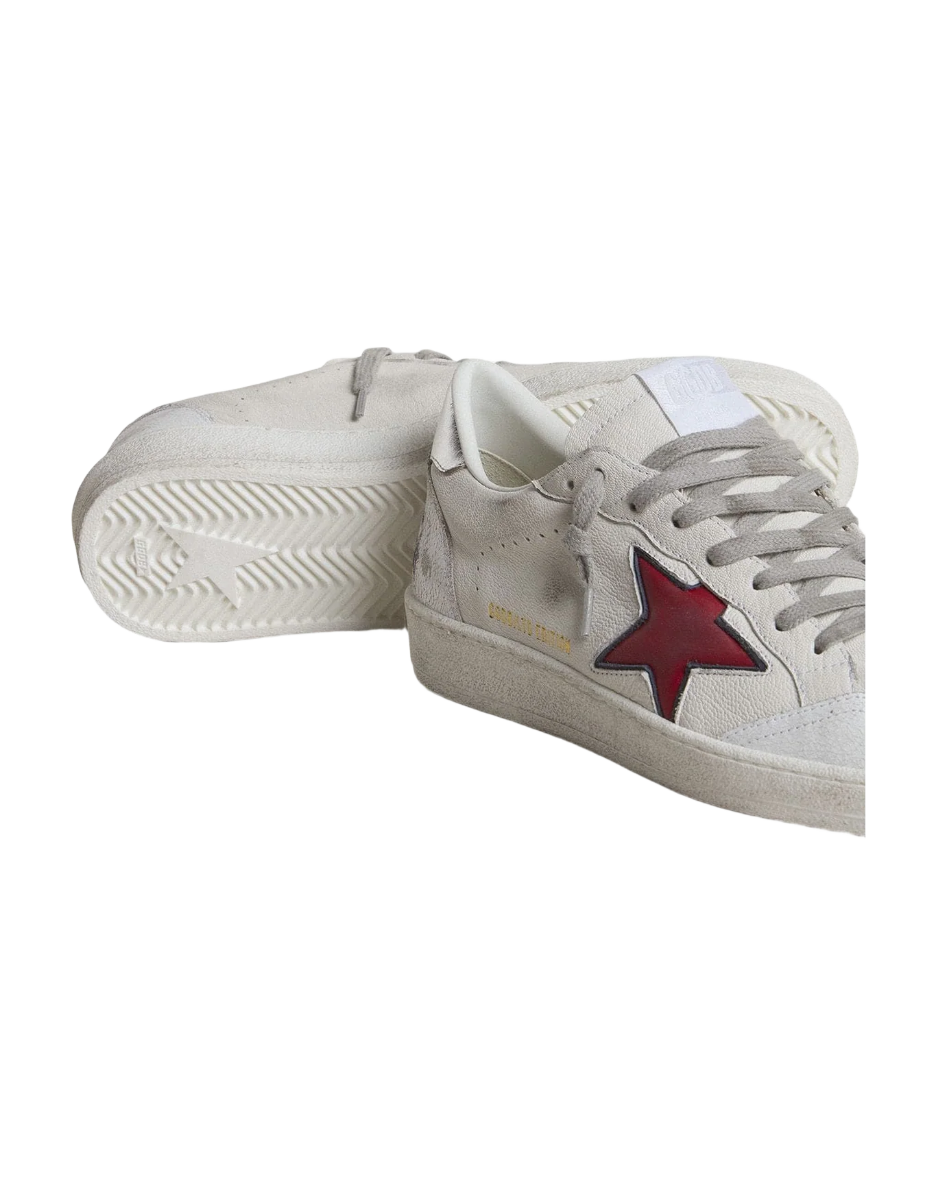 Men | Ball Star Ltd with Red Star & Silver Heel Tab | White x Red x Silver - Image 7