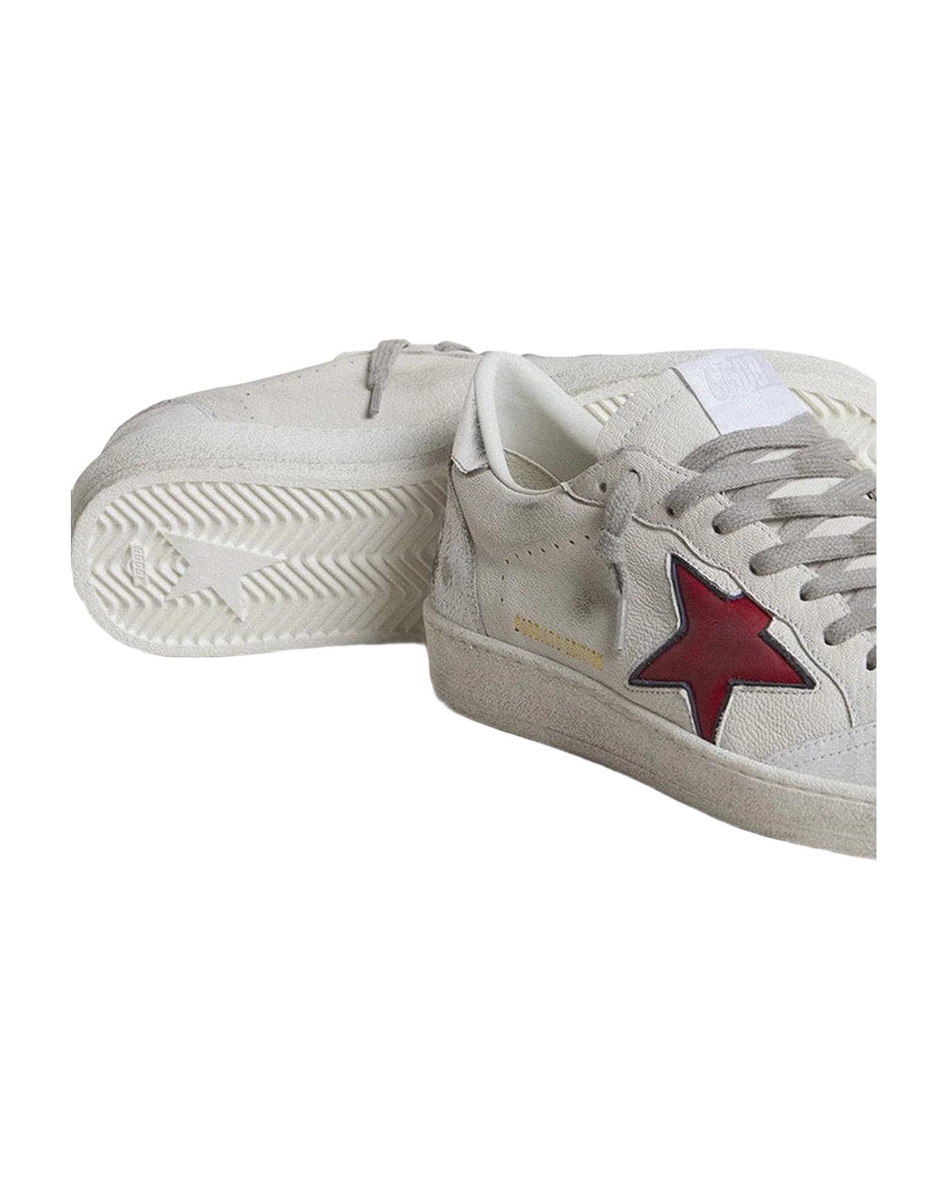 Men | Ball Star Ltd with Red Star & Silver Heel Tab | White x Red x Silver - Image 8