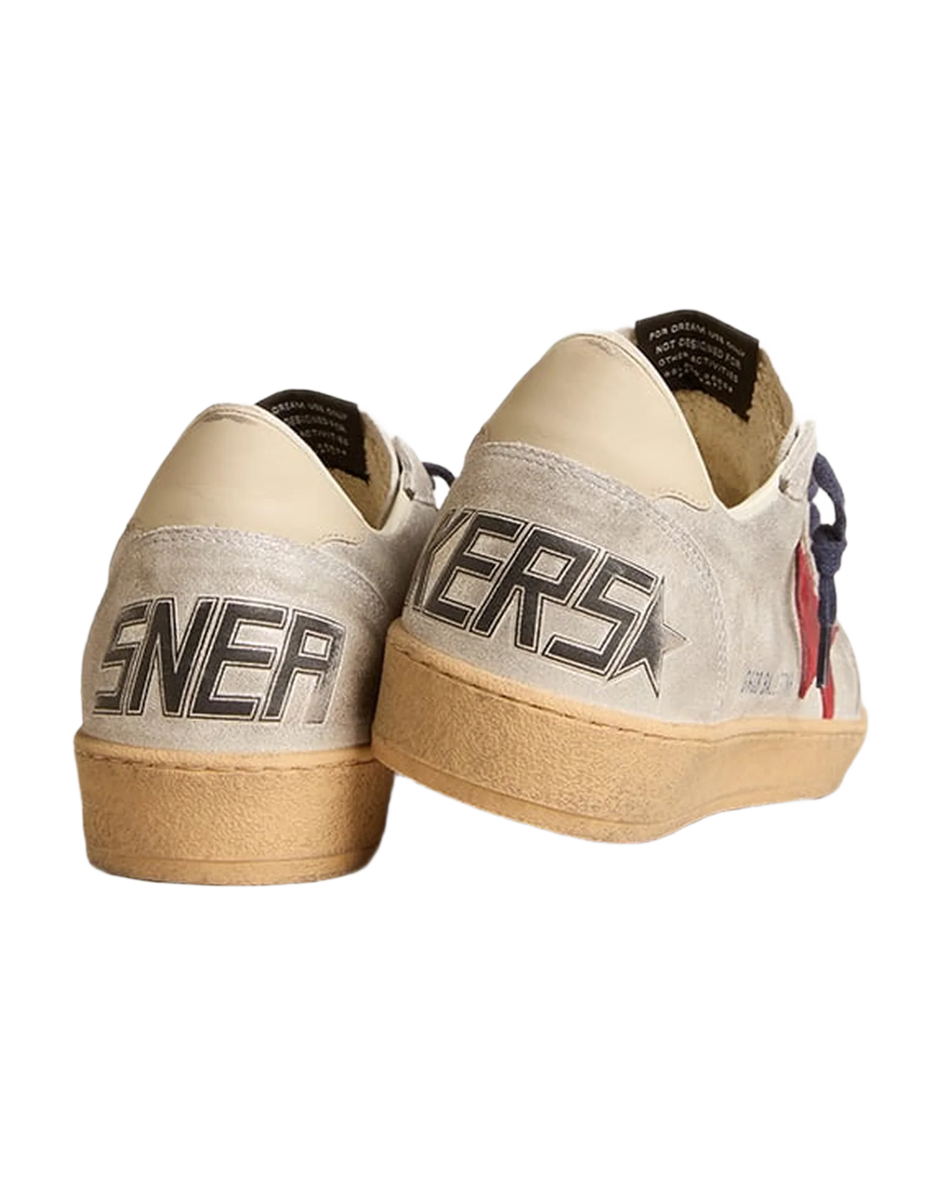 Men | Ball Star Metallic Suede with Suede Star & Leather Heel Tab | Silver x Red x Beige - Image 2