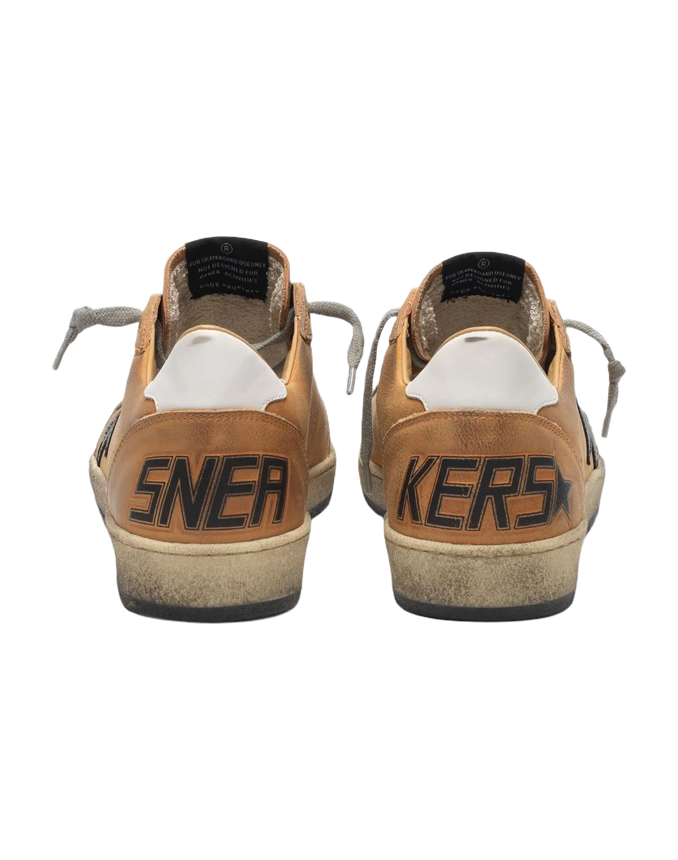 Men | Ball Star Sneakers Sand Colour Leather with Black Star - Image 6