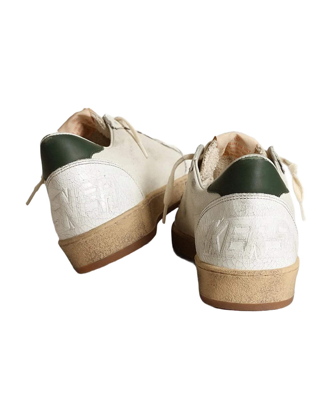 Men | Ball Star White Nappa with Dove Gray Suede Star | White x Taupe x Green - Image 8