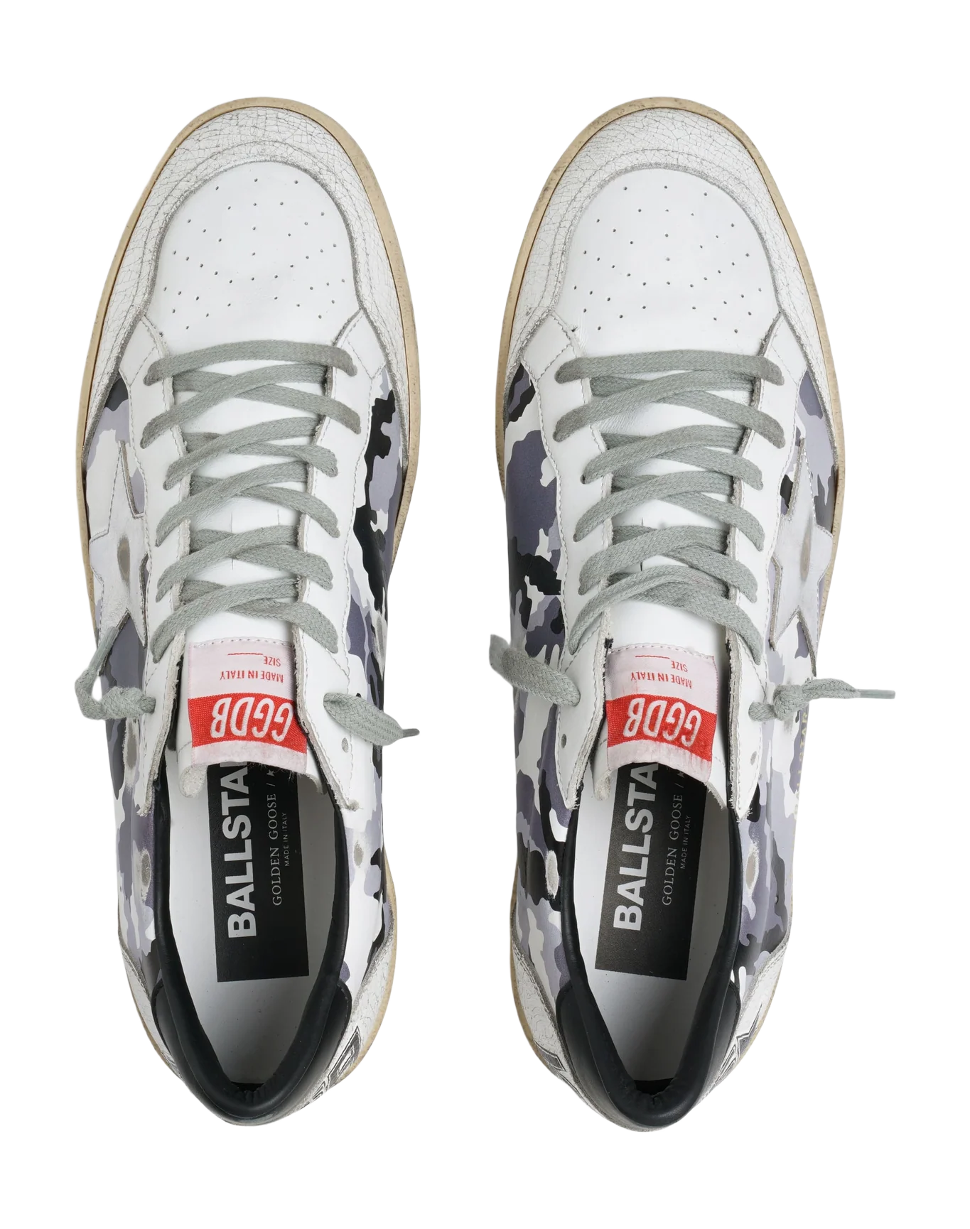 Men | Ball Star with Grey Camouflage Leather & Silver Star | Grey Camouflage x White x Black - Image 2