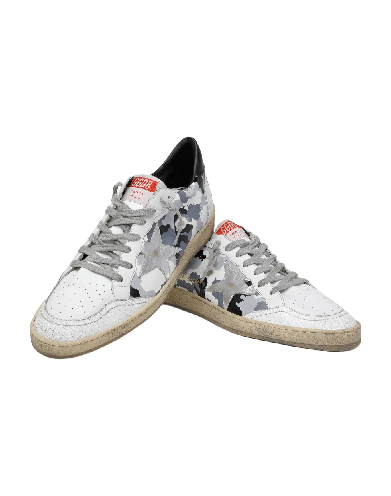 Men | Ball Star with Grey Camouflage Leather & Silver Star | Grey Camouflage x White x Black - Image 5