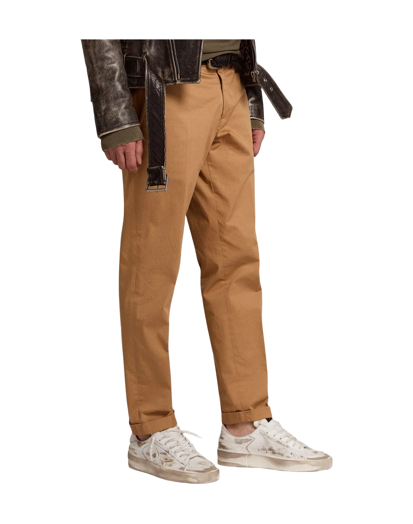 Men | Beige Cotton Chino Pants | Beige