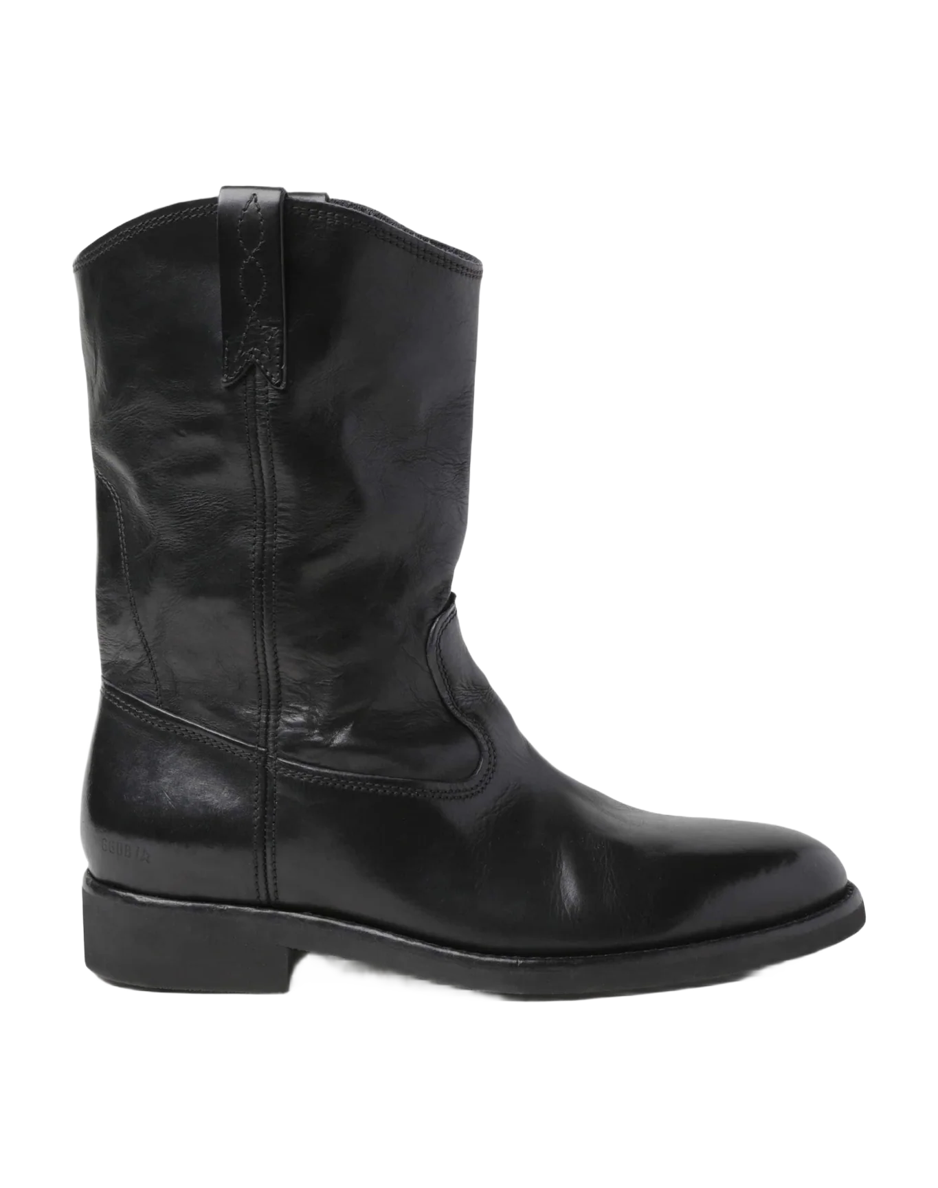 Men | Black Leather Biker | Black - Image 6