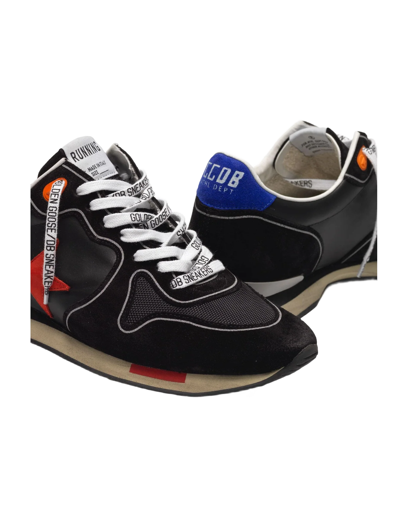 Men | Black Running Sneakers with Red Star - Image 4