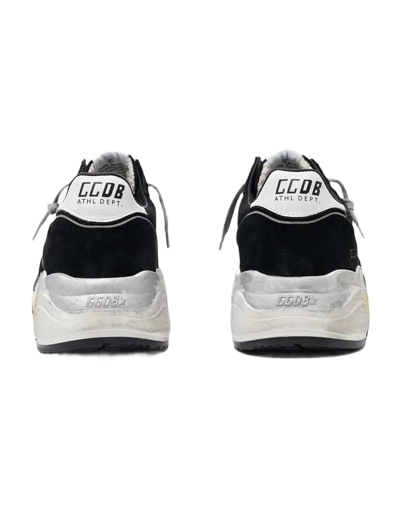 Men | Black Running Sole Sneakers with Silver Star - Image 5