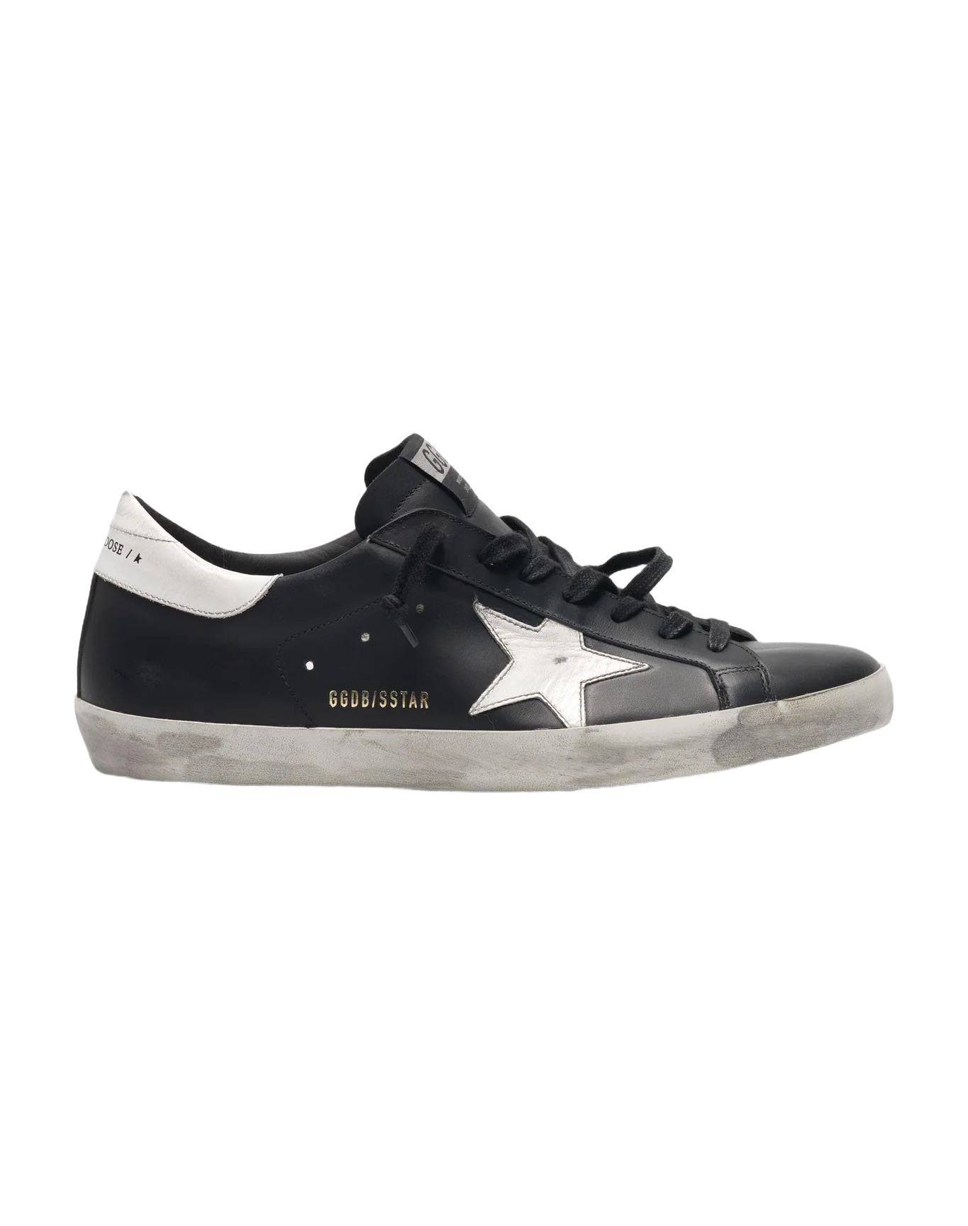 Men | Black Super-Star Sneakers Leather with White Star - Image 6