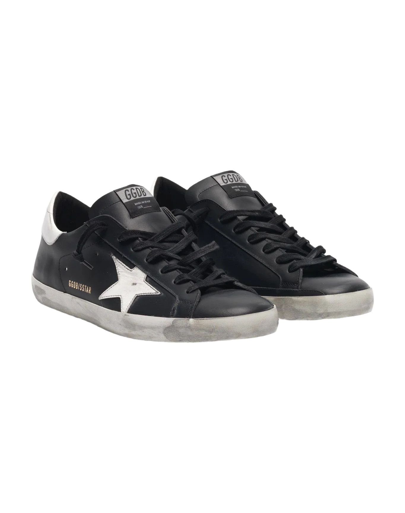 Men | Black Super-Star Sneakers Leather with White Star - Image 7