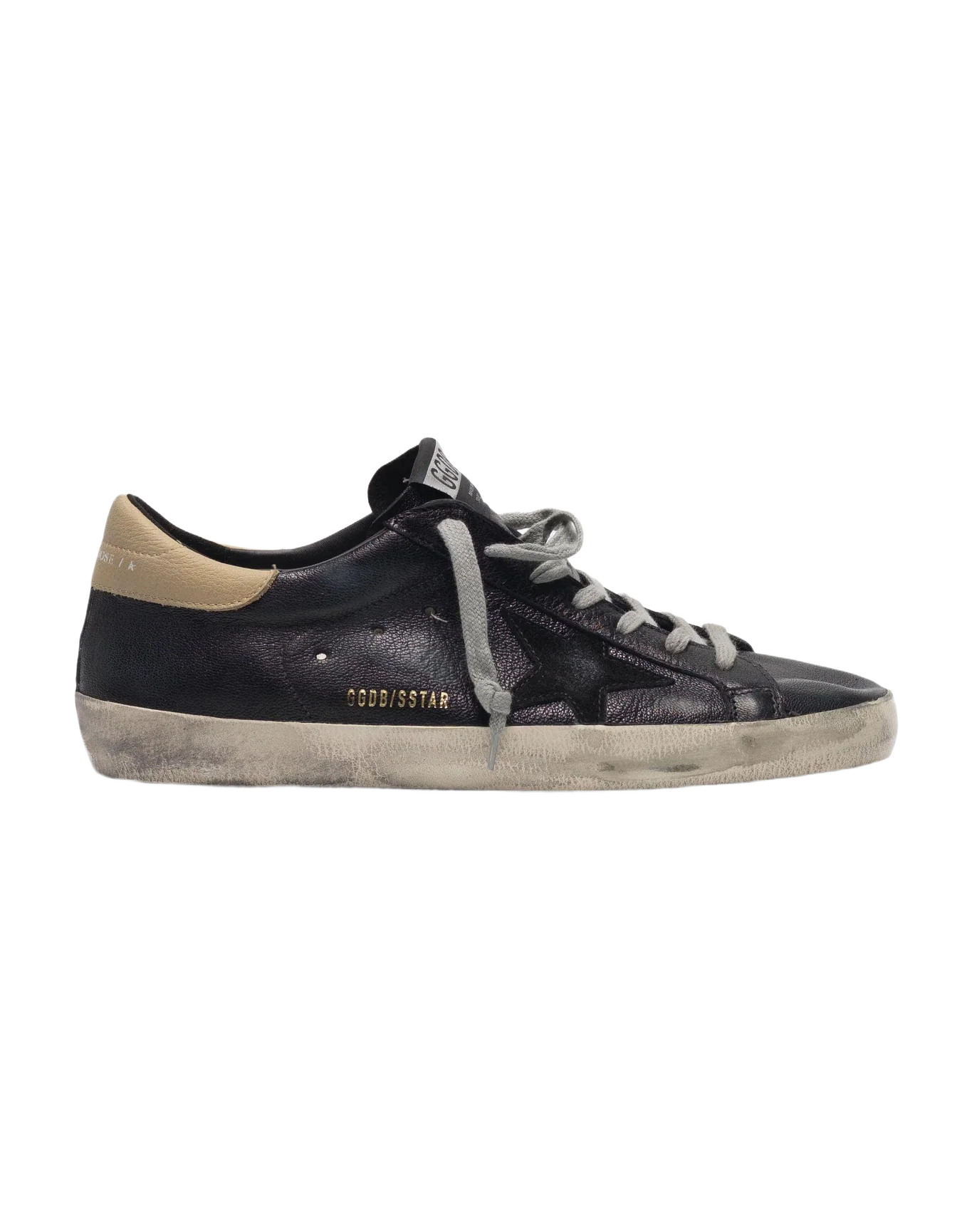 Men | Black Super-Star Sneakers with Nude Heel Tab - Image 5