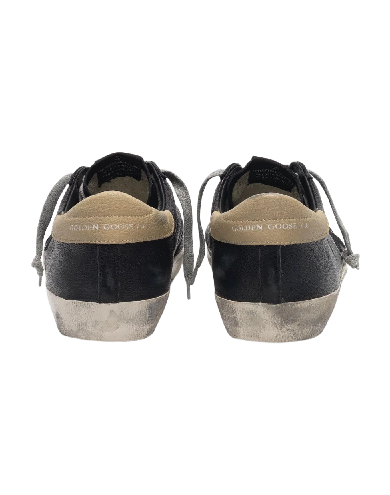 Men | Black Super-Star Sneakers with Nude Heel Tab - Image 8