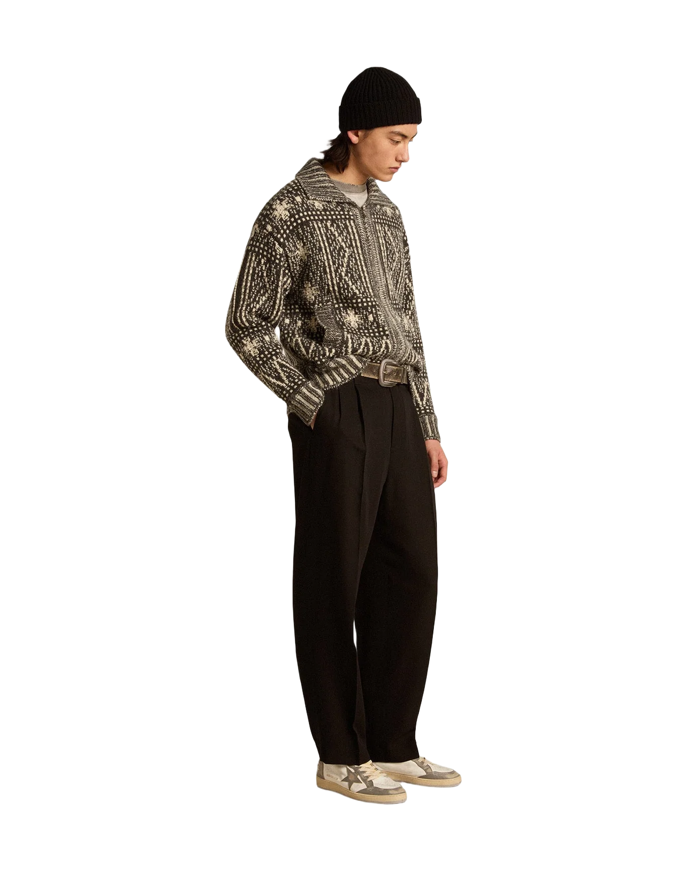 Men | Black Wool & Viscose Blend Pants | Black - Image 11