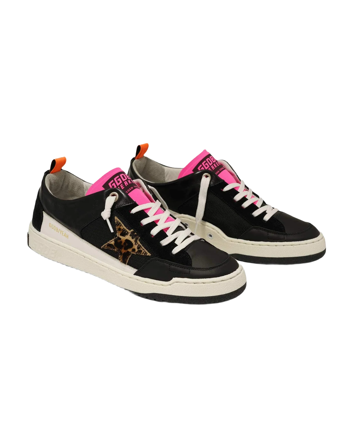 Men | Black Yeah! Sneakers with Leopard-Print Star - Image 2