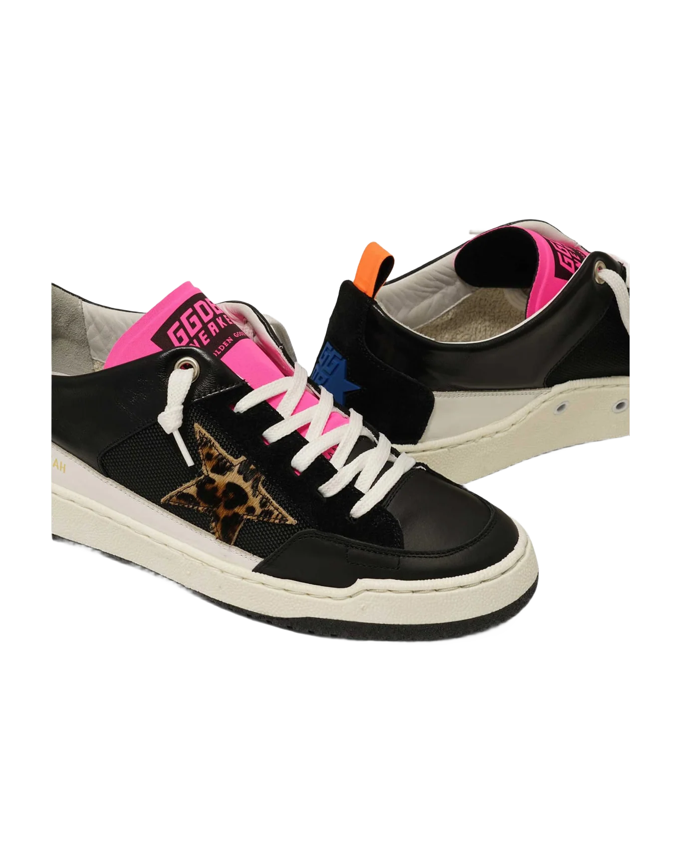 Men | Black Yeah! Sneakers with Leopard-Print Star - Image 7