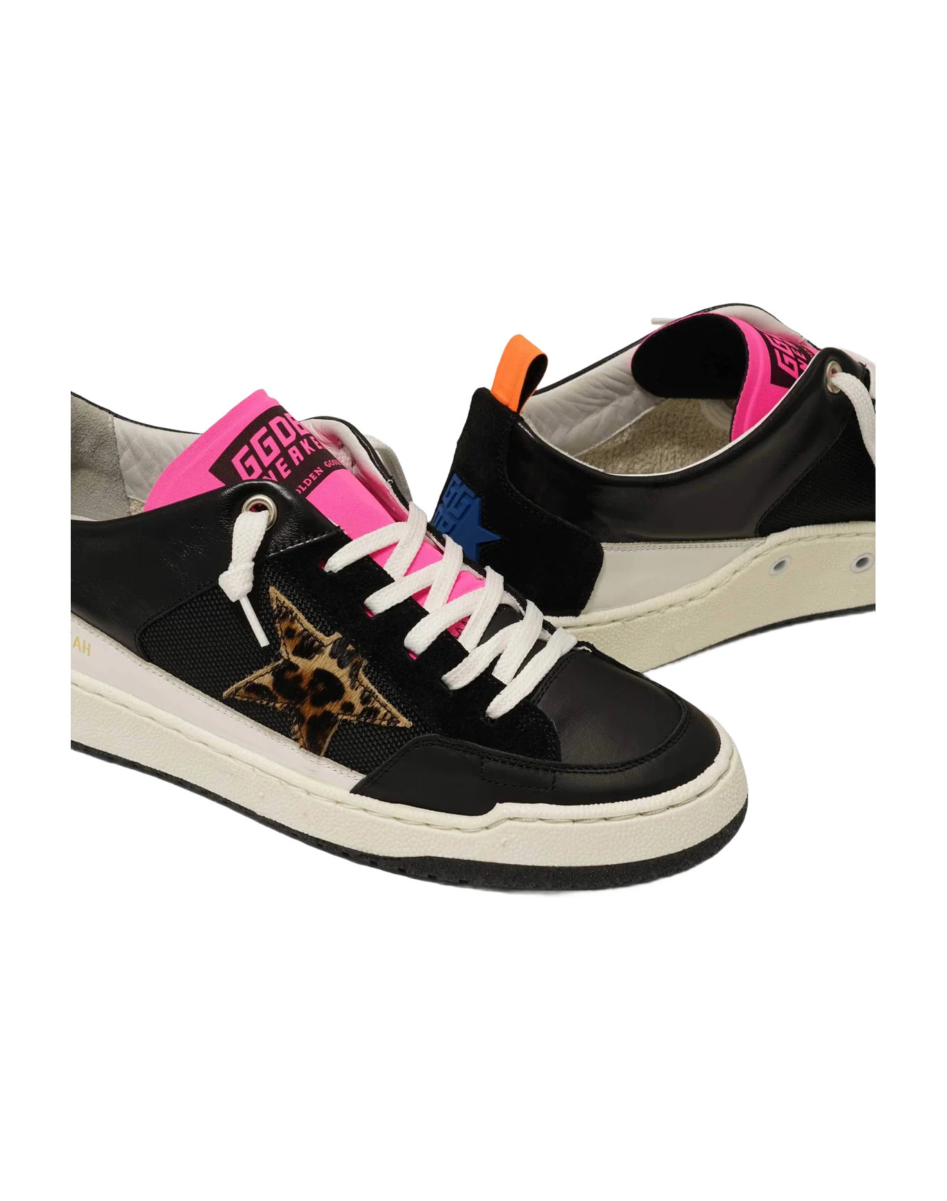 Men | Black Yeah! Sneakers with Leopard-Print Star - Image 8