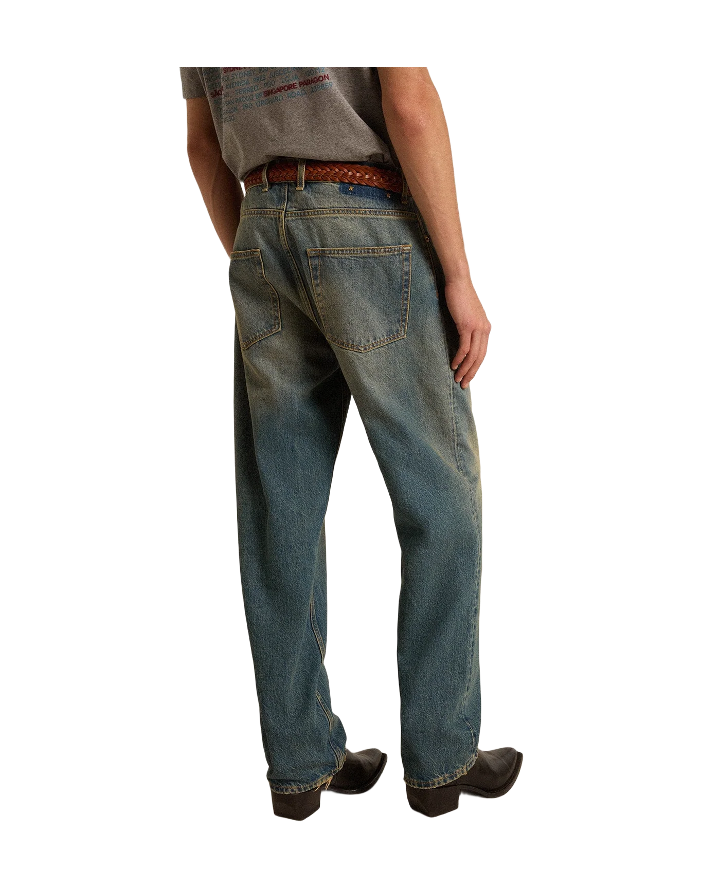 Men | Blue Jeans with A Lived-In Treatment | Blue - Image 10