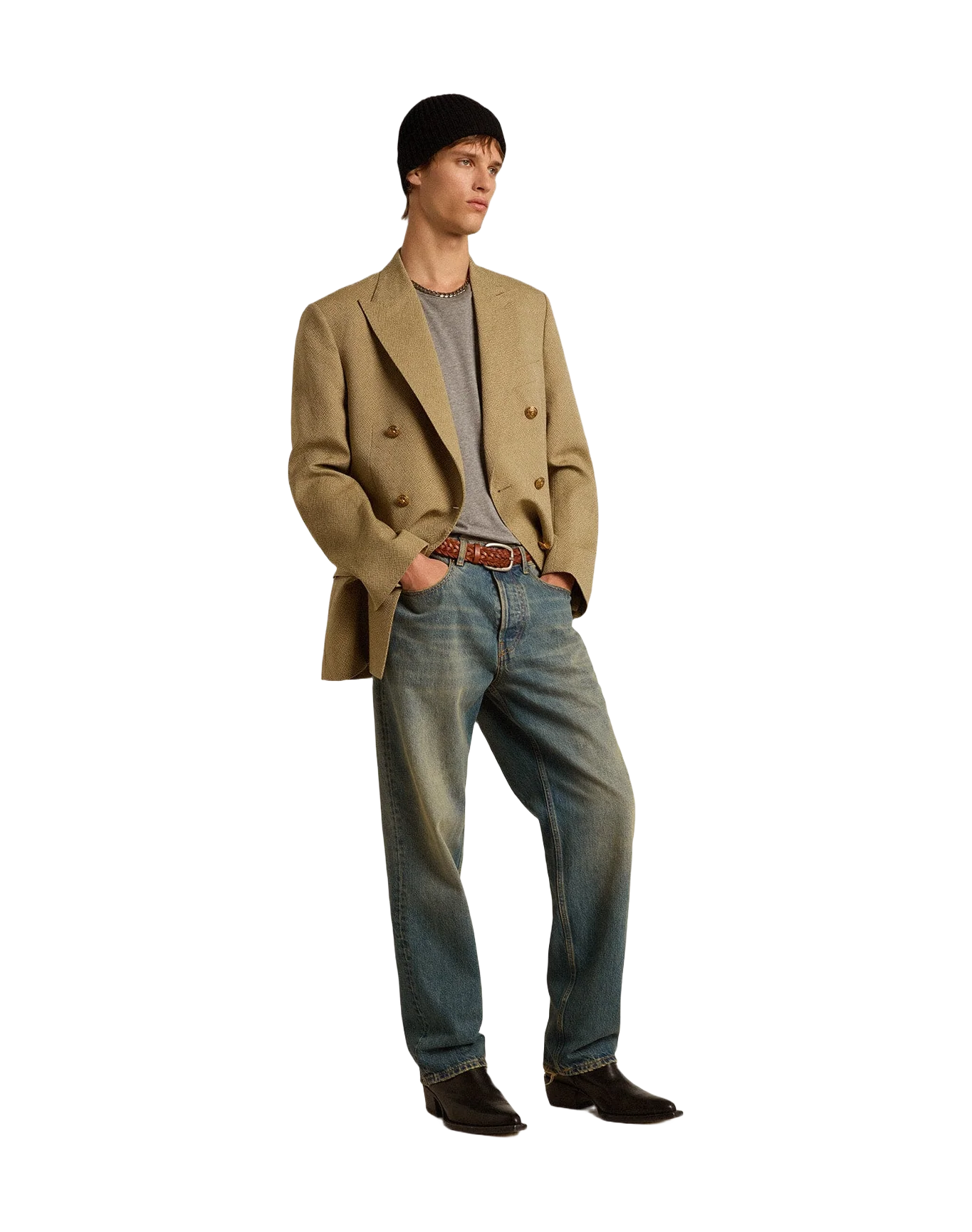 Men | Blue Jeans with A Lived-In Treatment | Blue - Image 7