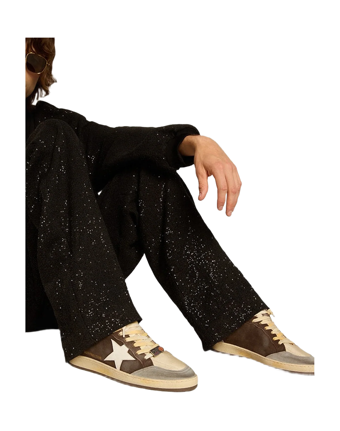 Men | Brown Ball Star with White Star & Heel Tab | Dark Brown x Silver x White x Beige - Image 2