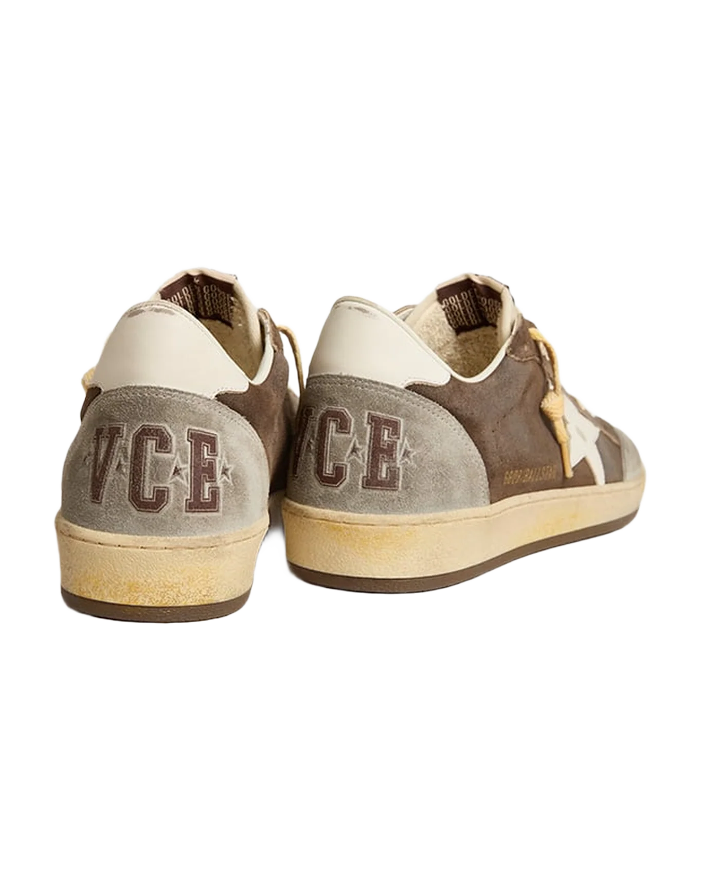 Men | Brown Ball Star with White Star & Heel Tab | Dark Brown x Silver x White x Beige - Image 3