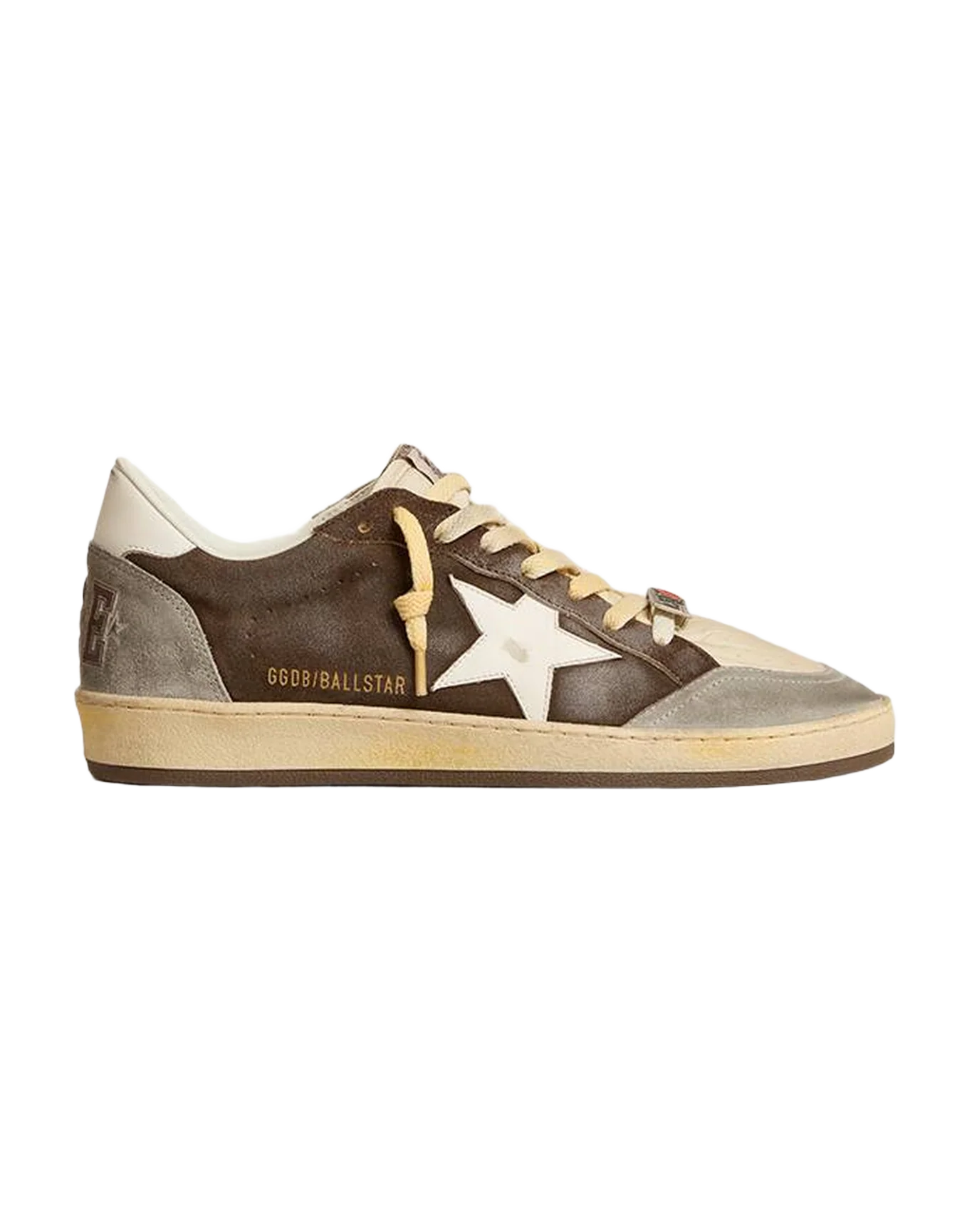 Men | Brown Ball Star with White Star & Heel Tab | Dark Brown x Silver x White x Beige - Image 5