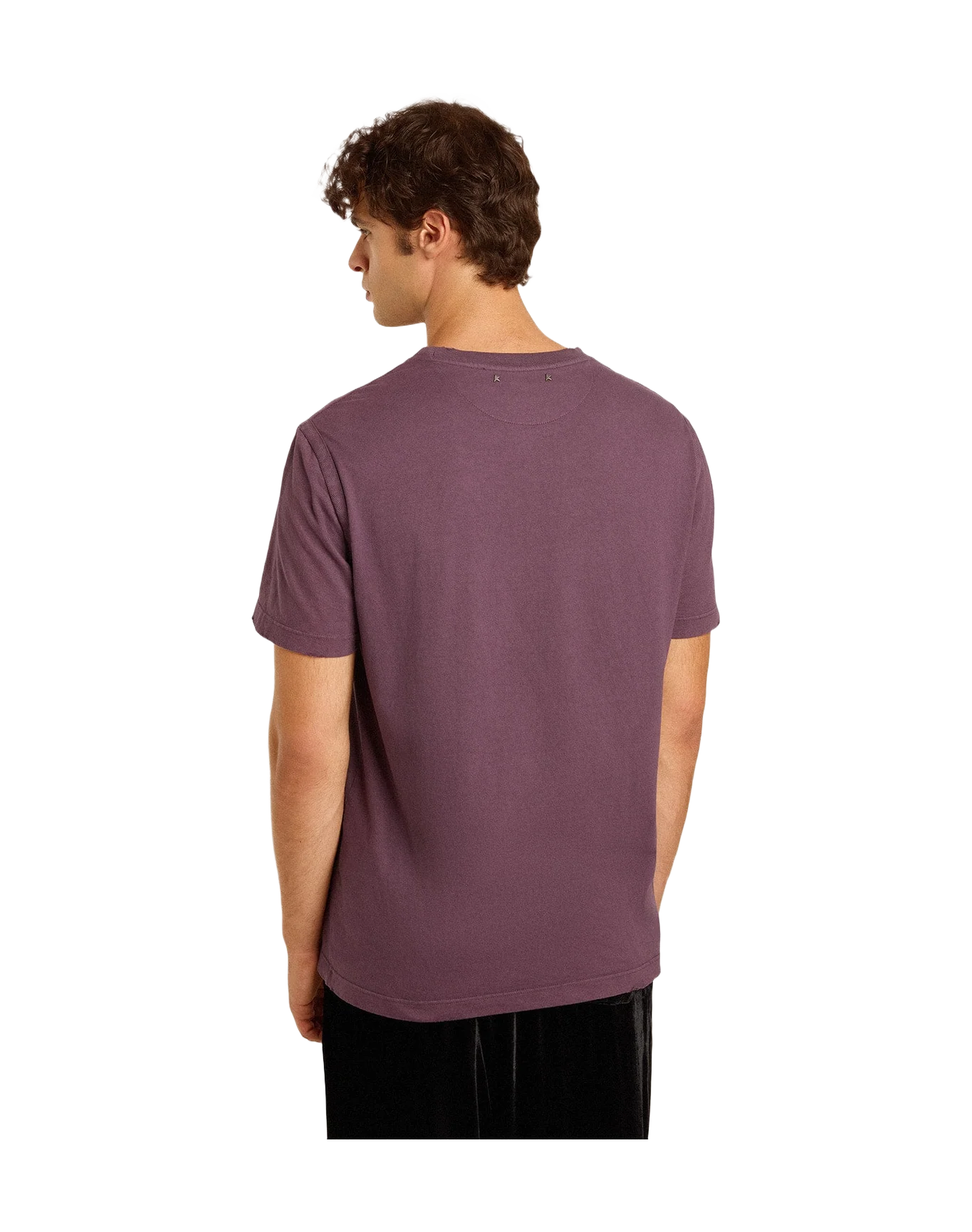 Men | Cotton T-Shirt Worn Purple with Logo Print | Purple x Black - Image 5