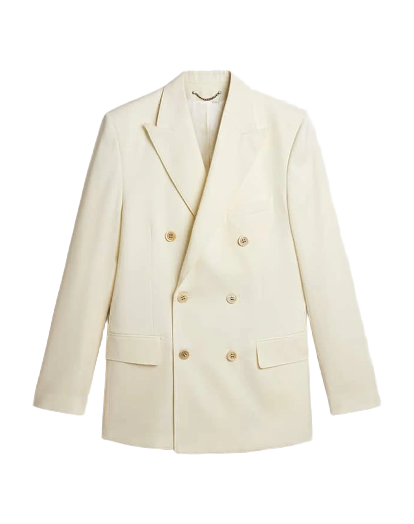 Men | Cream-Colored Double-Breasted Blazer | Artic Wolf