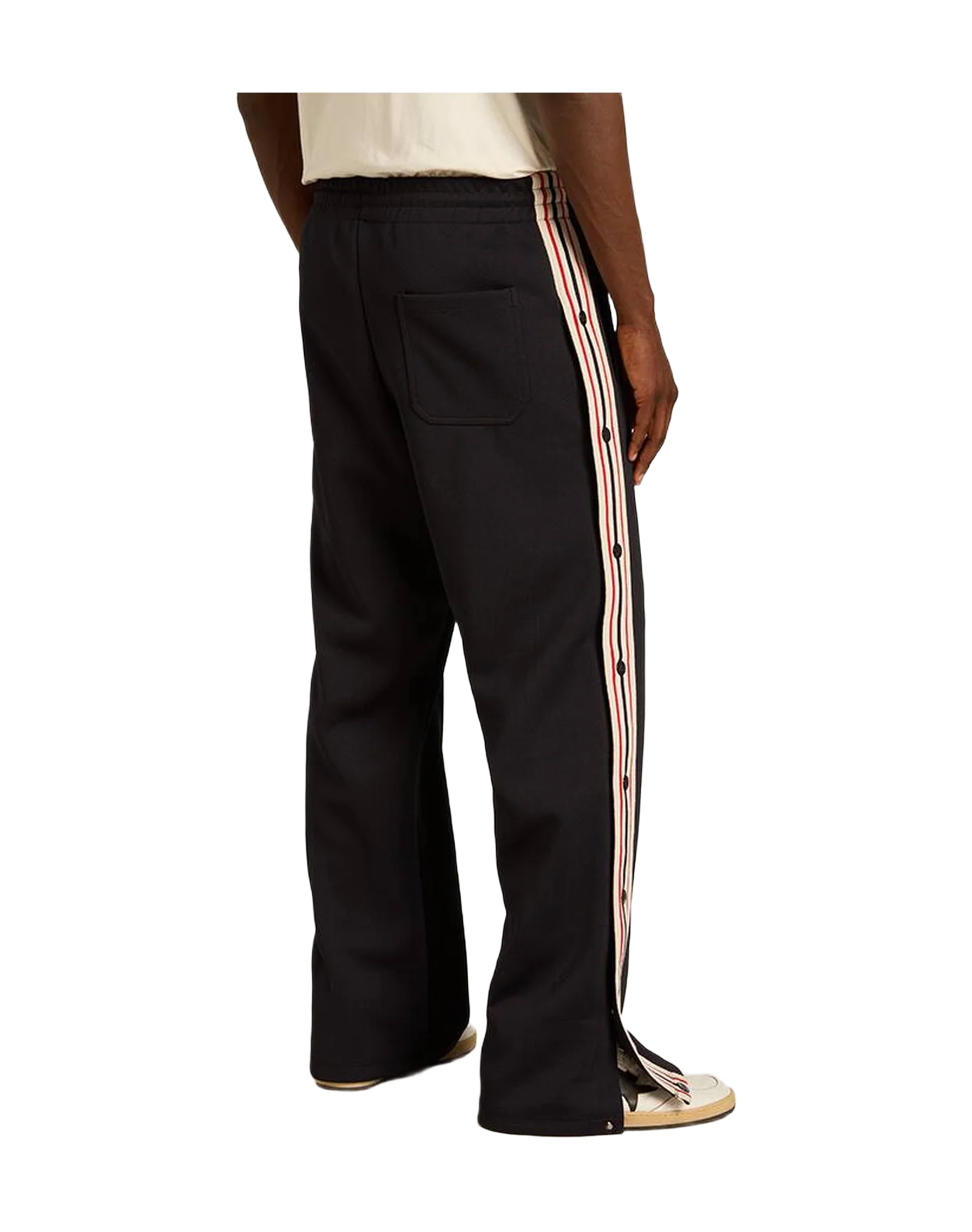 Men | Dark Blue Joggings Wide Tapered Leg Fit with Metal Clips | Dark Blue x Papyrus - Image 4