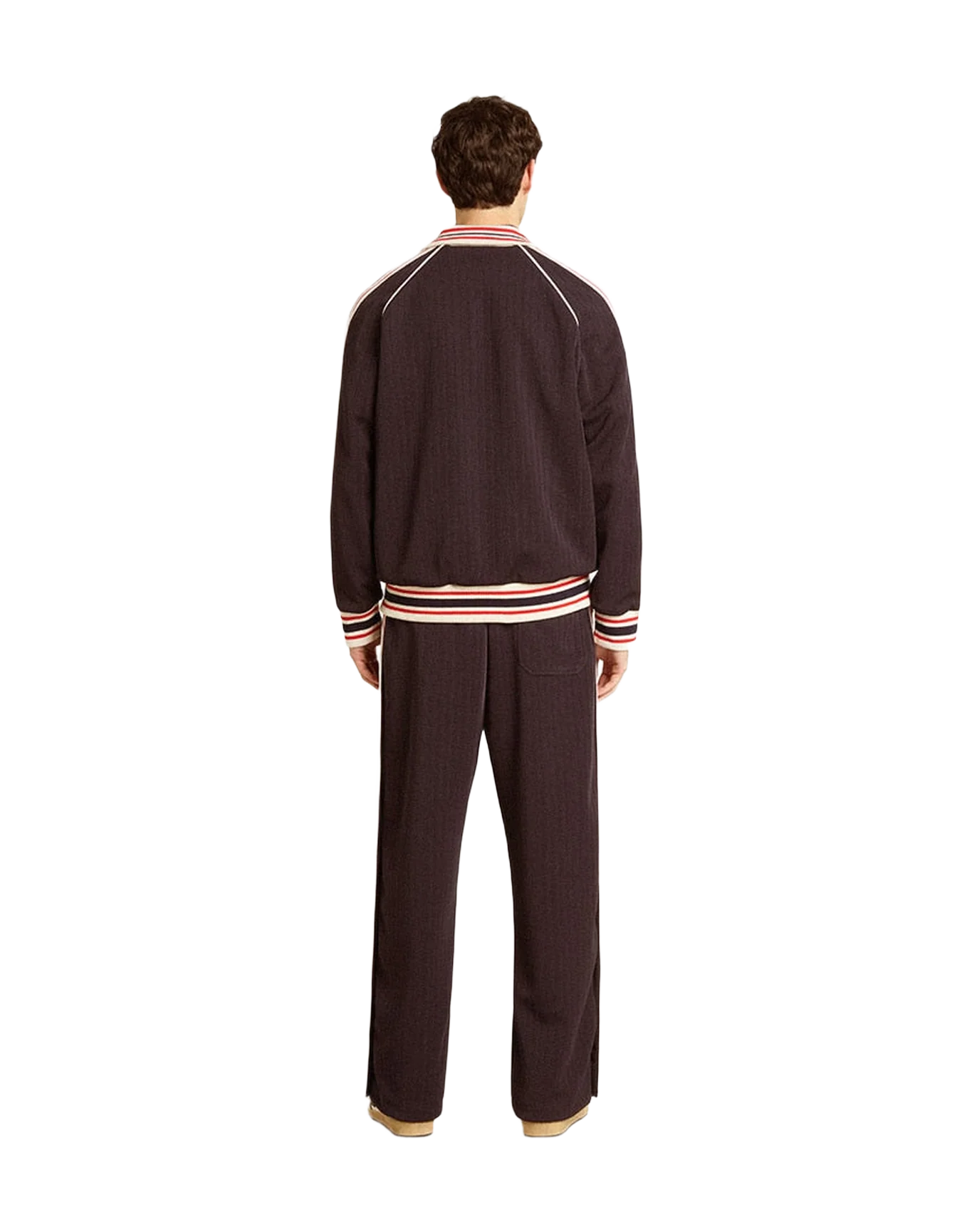 Men | Dark Blue Zipped Sweatshirt with White Logo | Dark Blue - Image 7