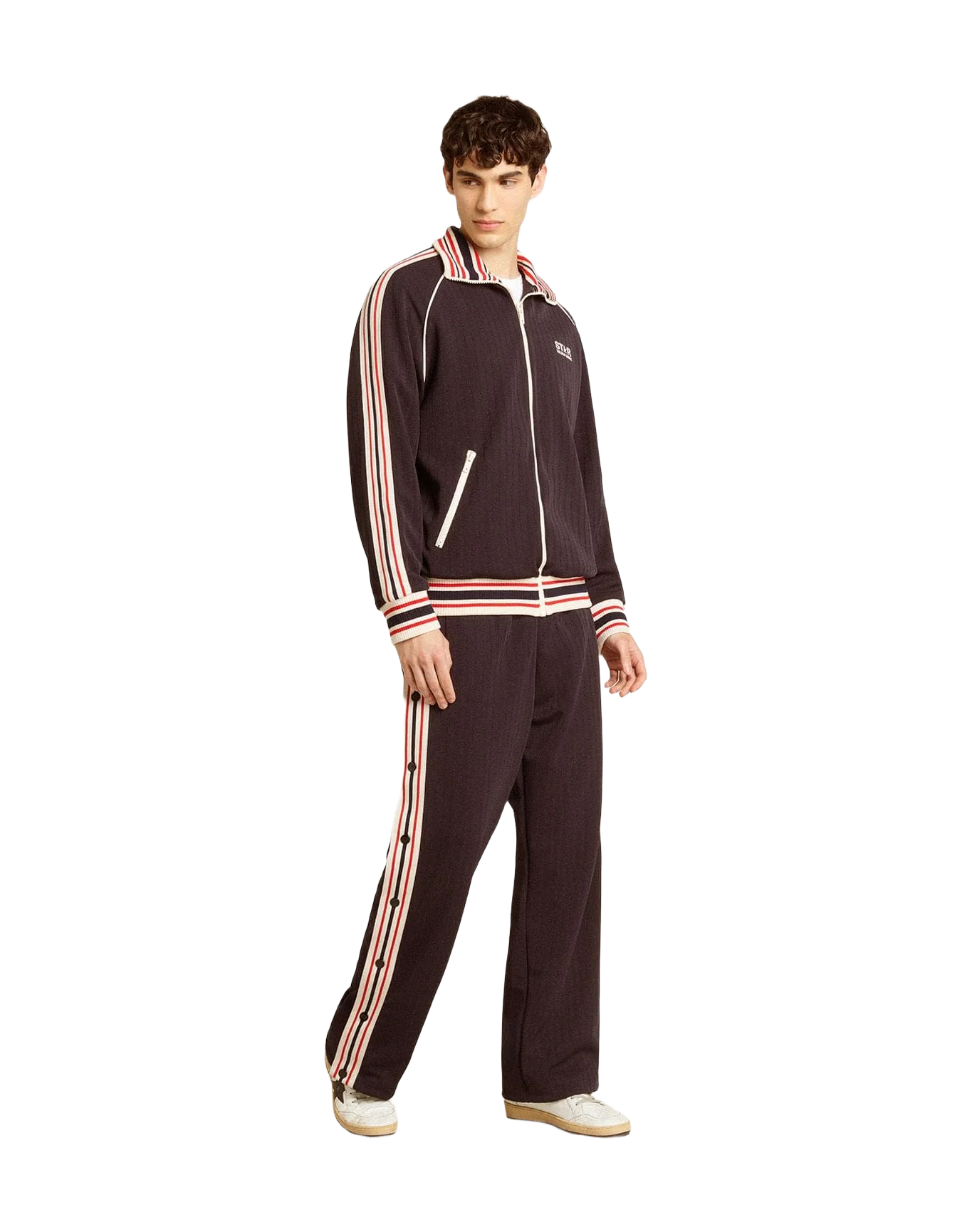 Men | Dark Blue Zipped Sweatshirt with White Logo | Dark Blue - Image 8