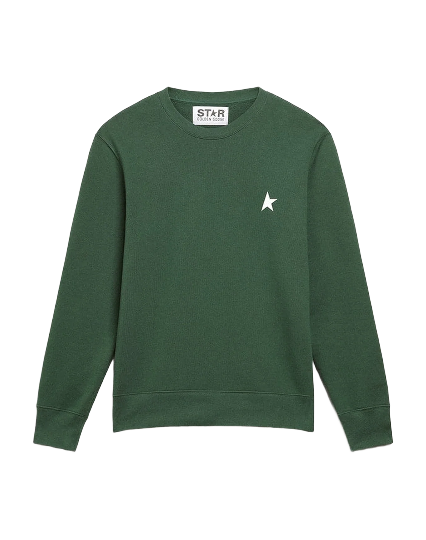 Men | Dark Green Star Collection Sweatshirt with White Star On Front | Bright Green x White - Image 2