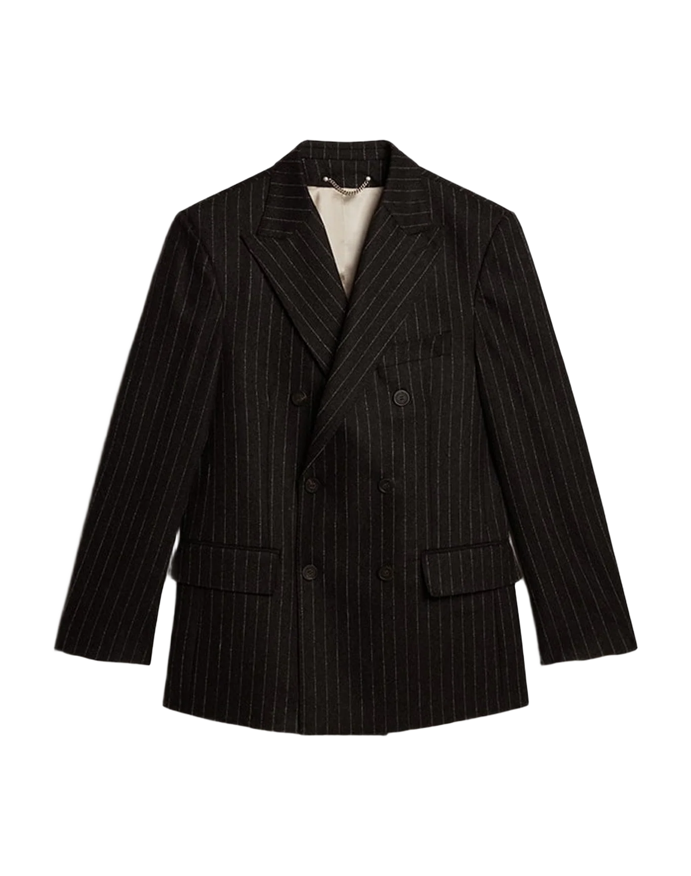Men | Double-Breasted Blazer Gray Melange Wool | Melange Dark Grey x Arctic Wolf