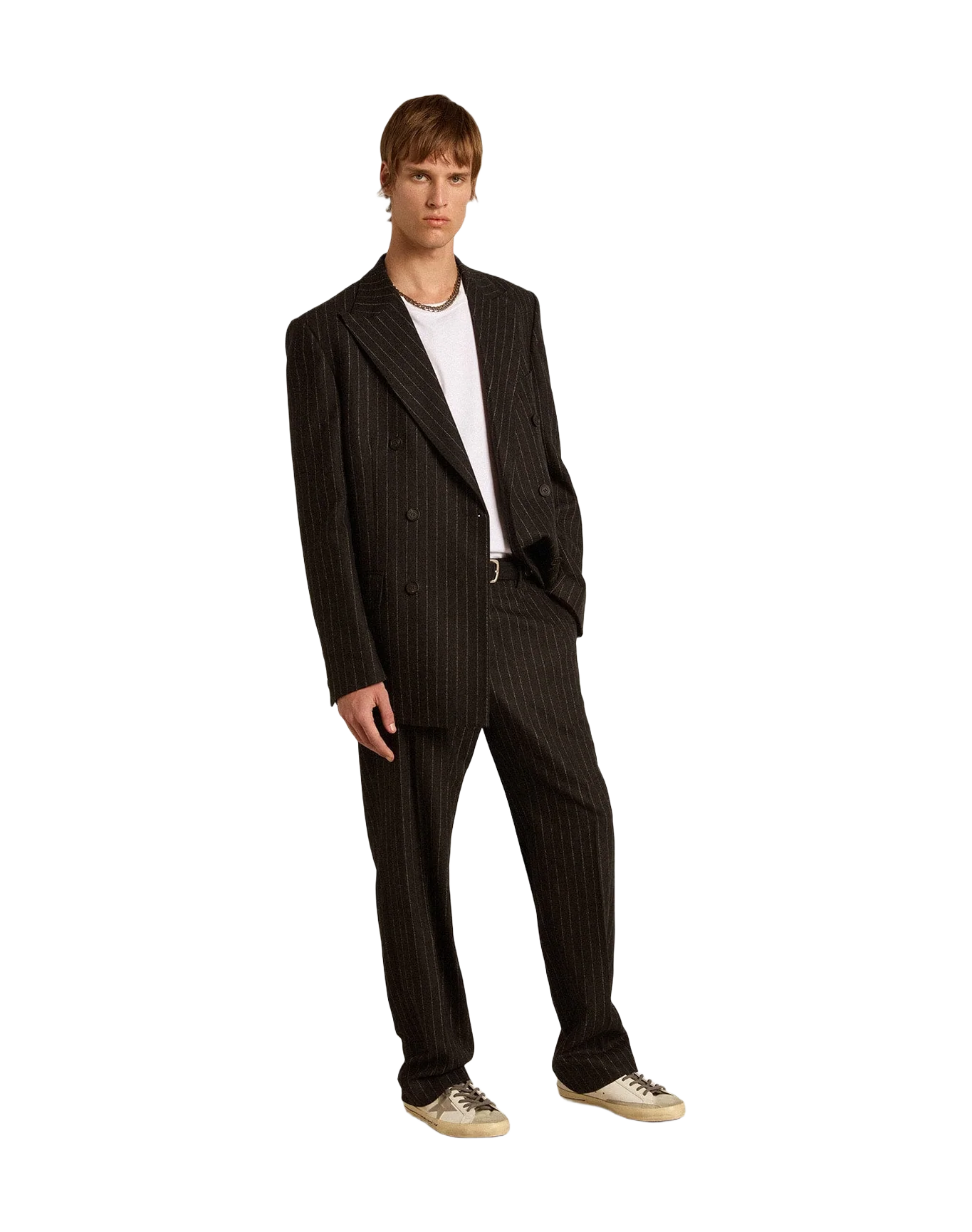 Men | Double-Breasted Blazer Gray Melange Wool | Melange Dark Grey x Arctic Wolf - Image 4