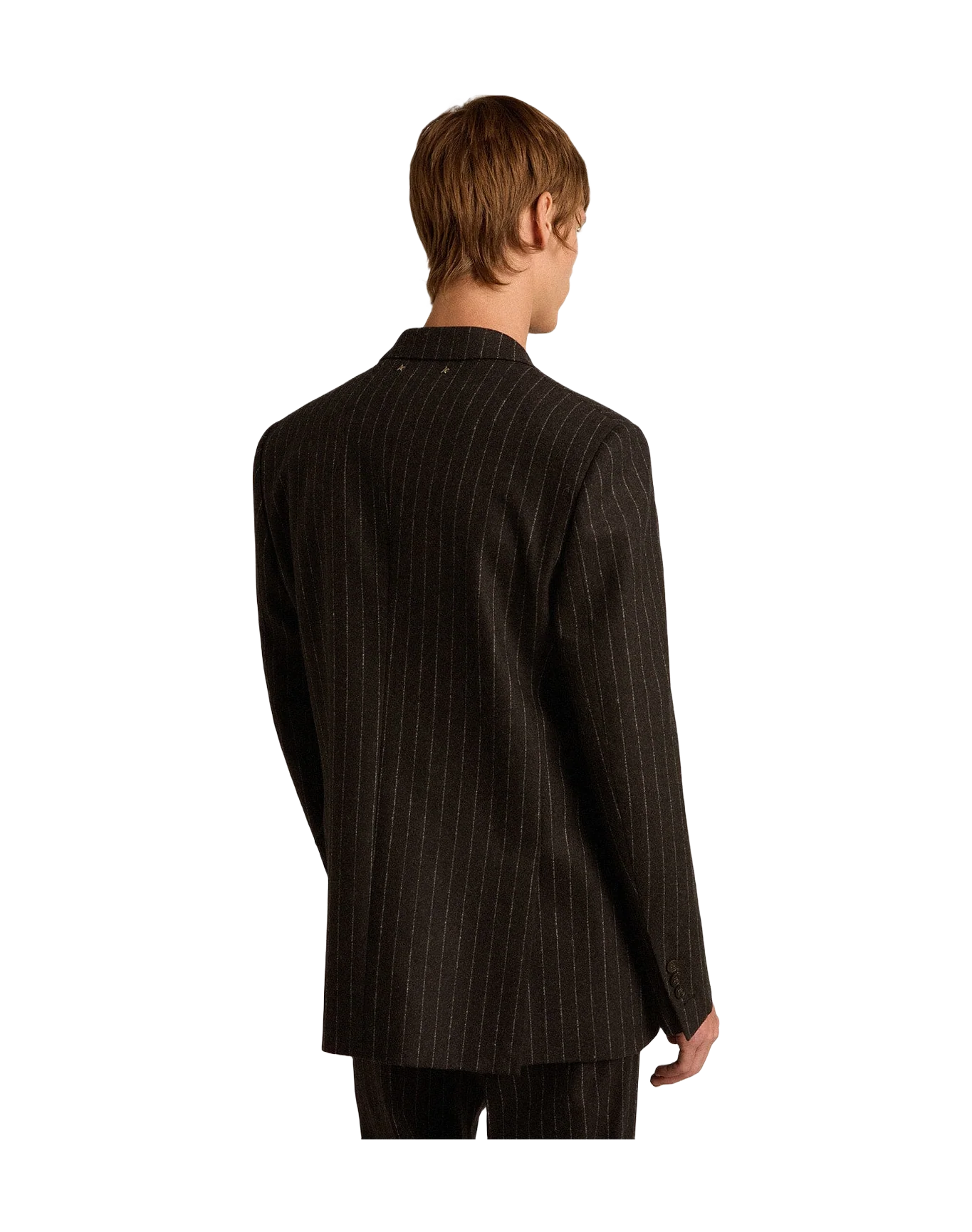 Men | Double-Breasted Blazer Gray Melange Wool | Melange Dark Grey x Arctic Wolf - Image 8